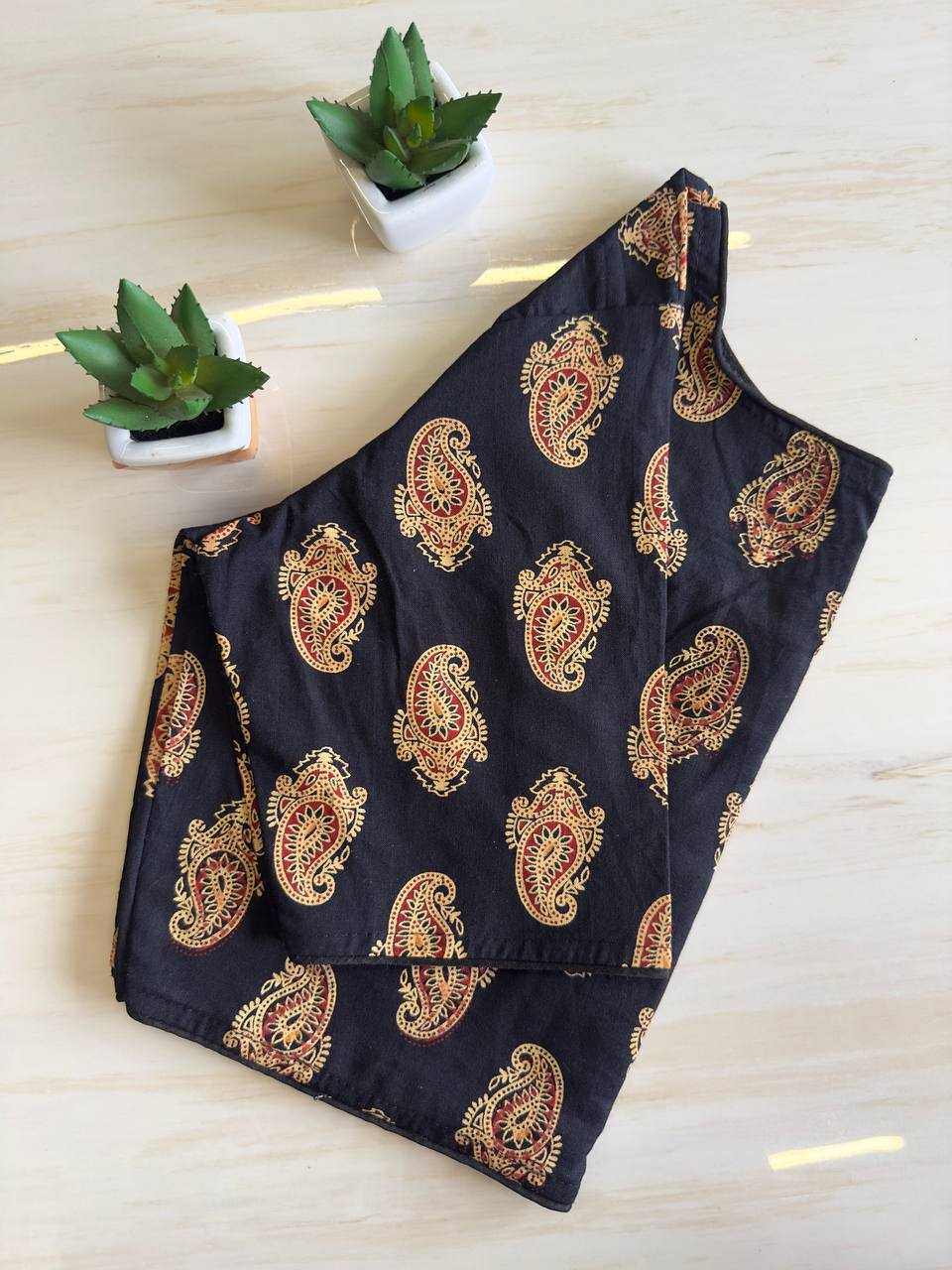 Ynf Cotton KESH437 Pure Ajrakh HandBlock Cotton Readymade Blouses Wholesale Printed Blouse Designer Blouse Cotton Blouse Manufacturer