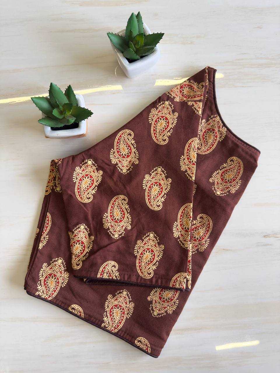 Ynf Cotton KESH437 Pure Ajrakh HandBlock Cotton Readymade Blouses Wholesale Printed Blouse Designer Blouse Cotton Blouse Manufacturer