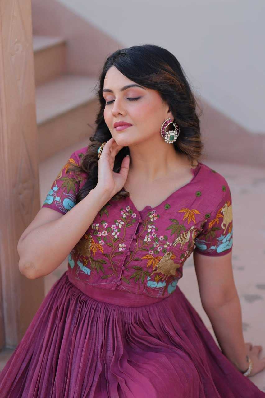 Ynf Cotton KESH489 1170 Gowns Wholesale Printed Gowns Embroidery Gowns Party Gowns Manufacturer