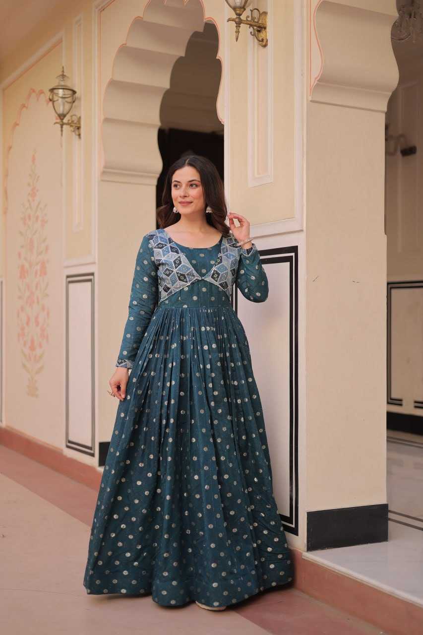 Ynf Cotton KESH491 9243 Gowns Wholesale Printed Gowns Fancy Gowns Party Gowns Manufacturer