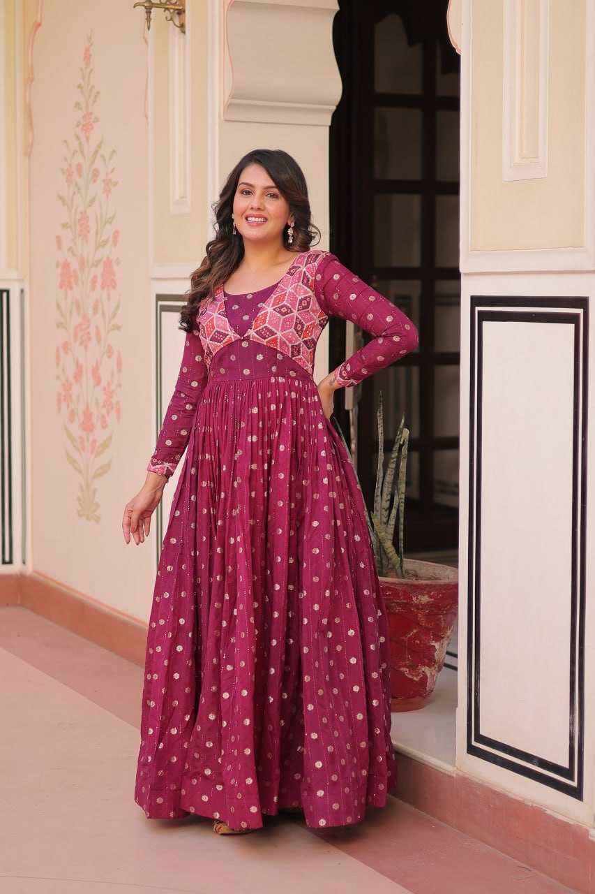 Ynf Cotton KESH491 9243 Gowns Wholesale Printed Gowns Fancy Gowns Party Gowns Manufacturer