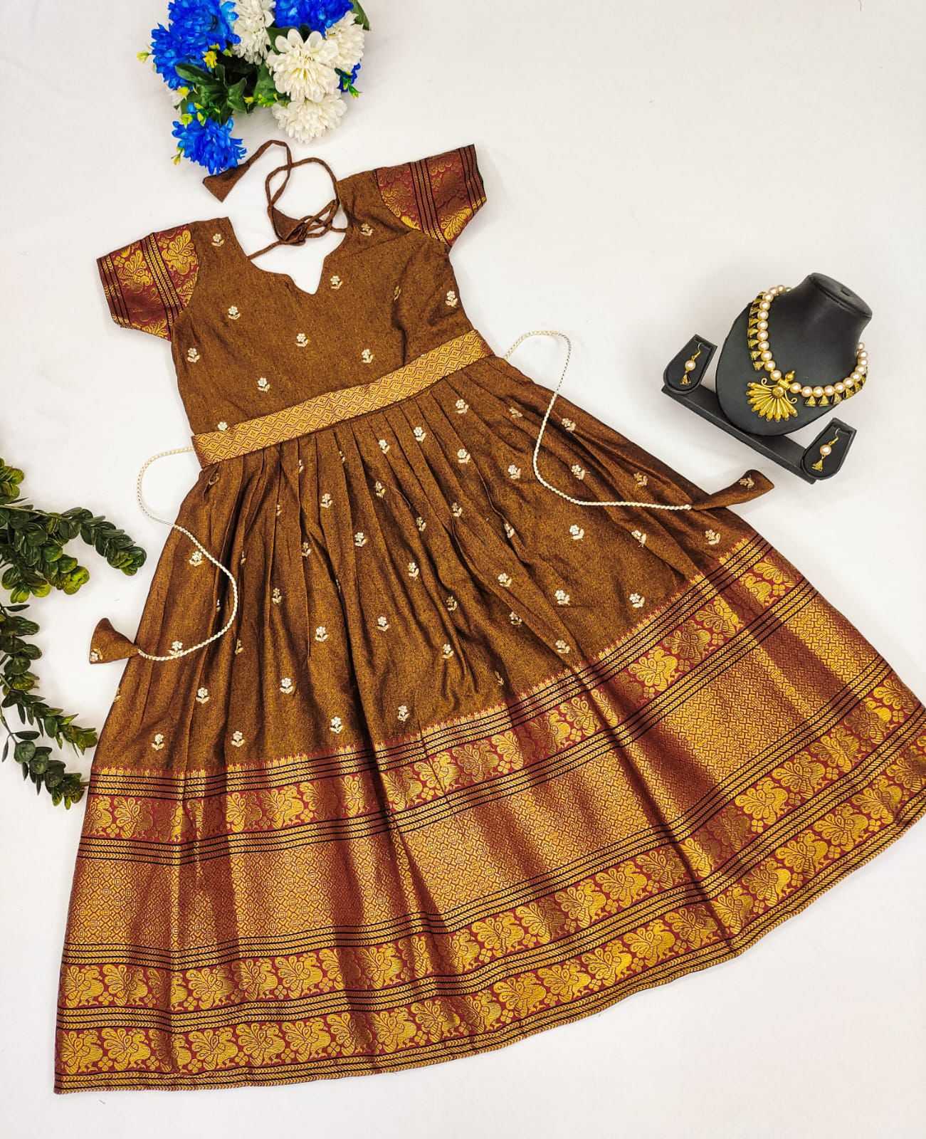 Ynf Cotton KESH493 DROP Kids Wear Wholesale Kids Gown Kids Ethnic Gowns Manufacturer