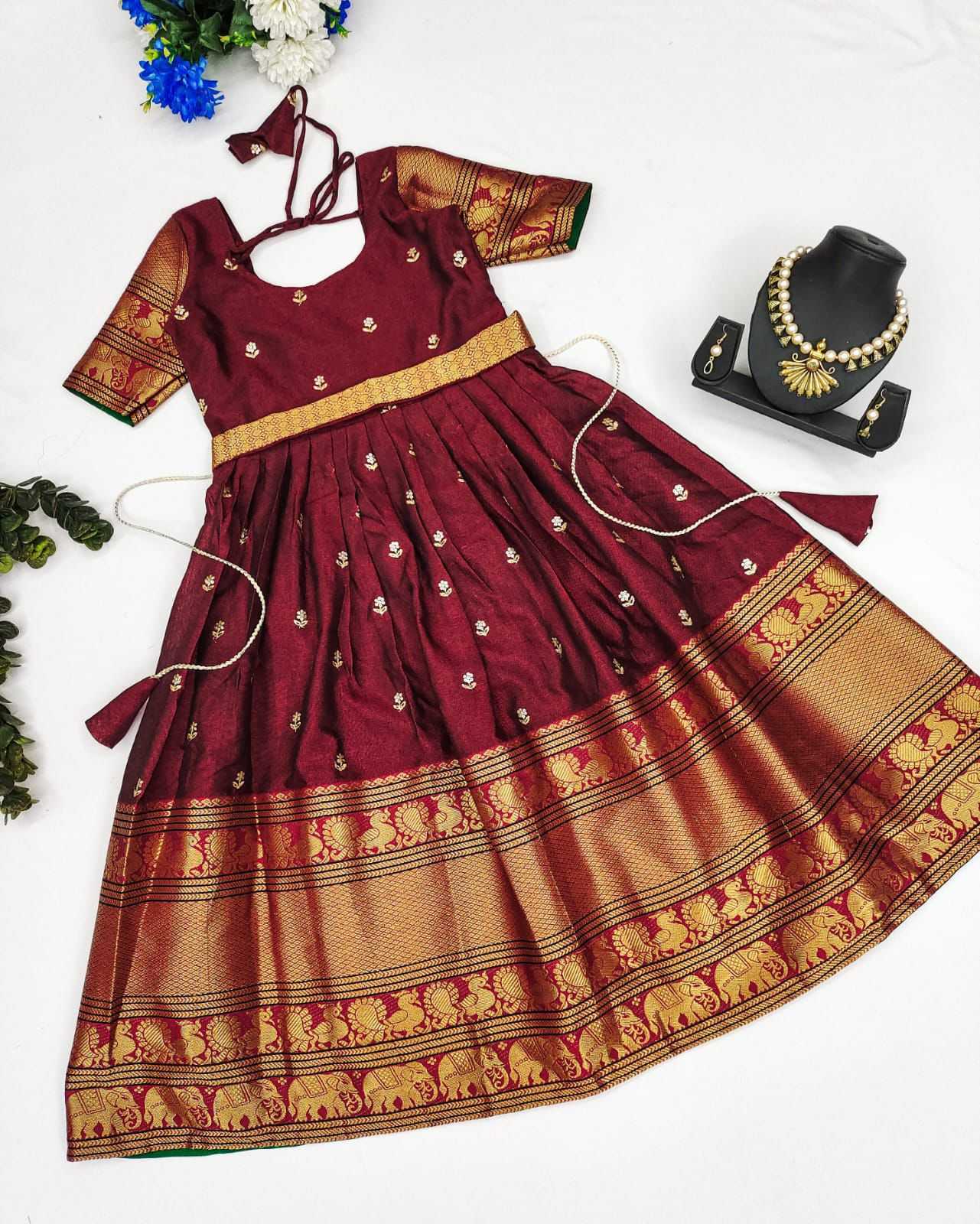 Ynf Cotton KESH493 DROP Kids Wear Wholesale Kids Gown Kids Ethnic Gowns Manufacturer