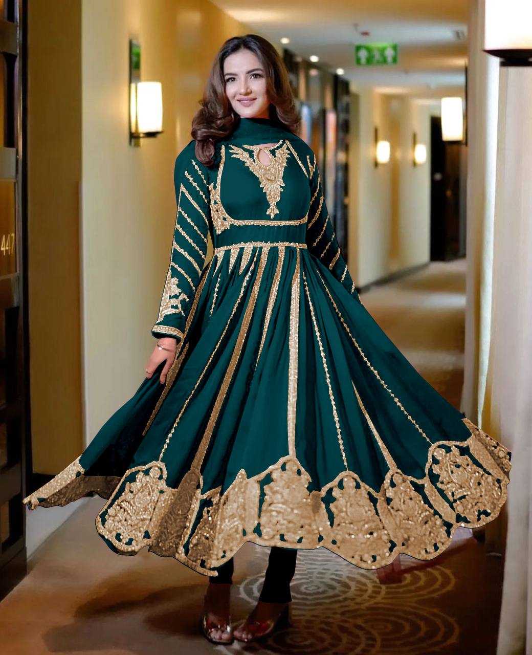 Ynf Cotton KESH499 817 Gowns Wholesale Fancy Gowns Embroidery Gowns Full Sleeve Gowns Sequin Gowns Manufacturer