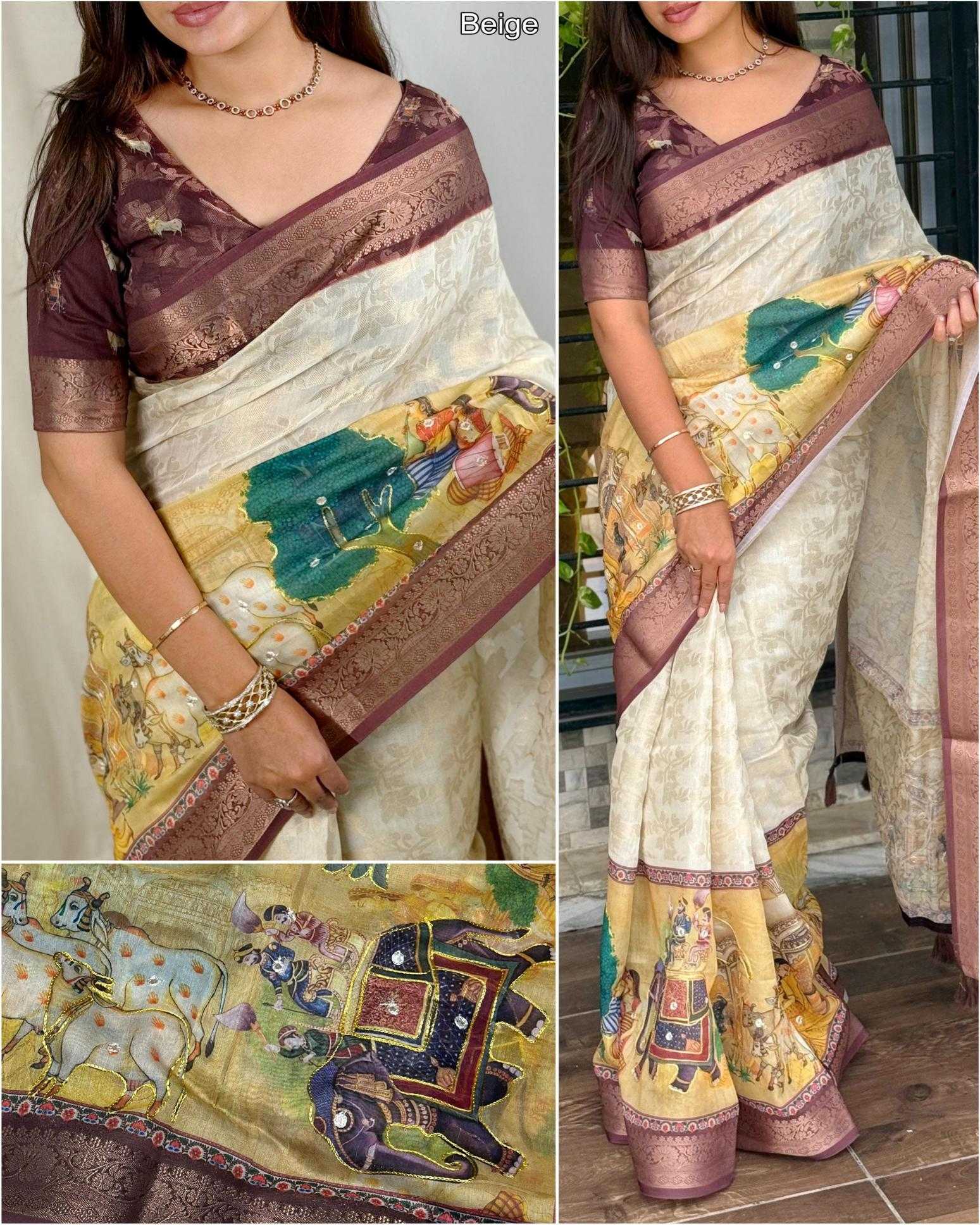 Ynf Cotton KESH500 Kamdhenu Sarees Wholesale Printed Sarees Jacquard Saree Cotton Sarees Manufacturer