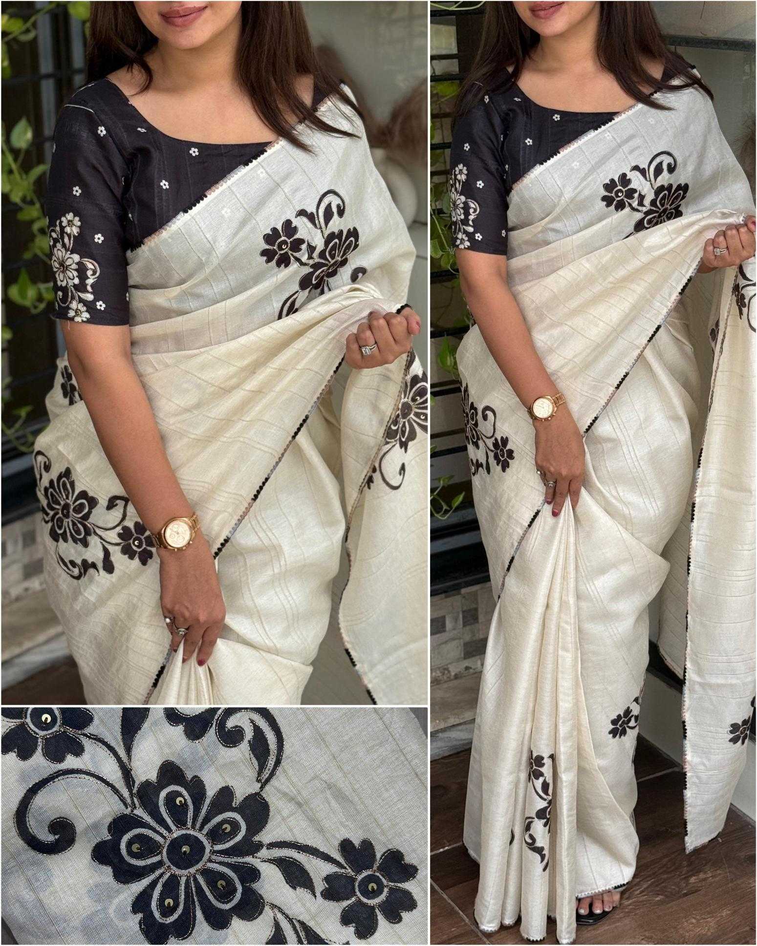 Ynf Cotton KESH500 Munnar Sarees Festive Collections Wholesale Designer Sarees Cotton Linen Sarees Onam Collections Manufacturer