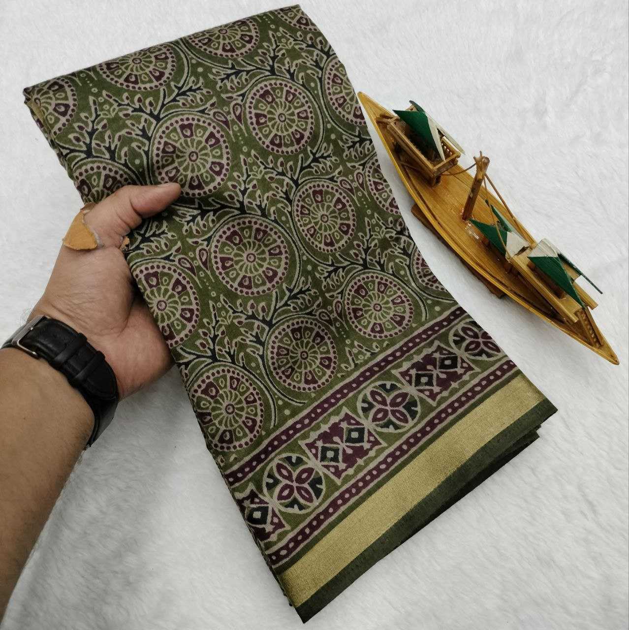 Ynf Cotton KESH525 COTTON AJRAKH Vol-1 Sarees Wholesale Fancy Sarees Cotton Linen Sarees Ladies Sarees Ajrakh Sarees Manufacturer