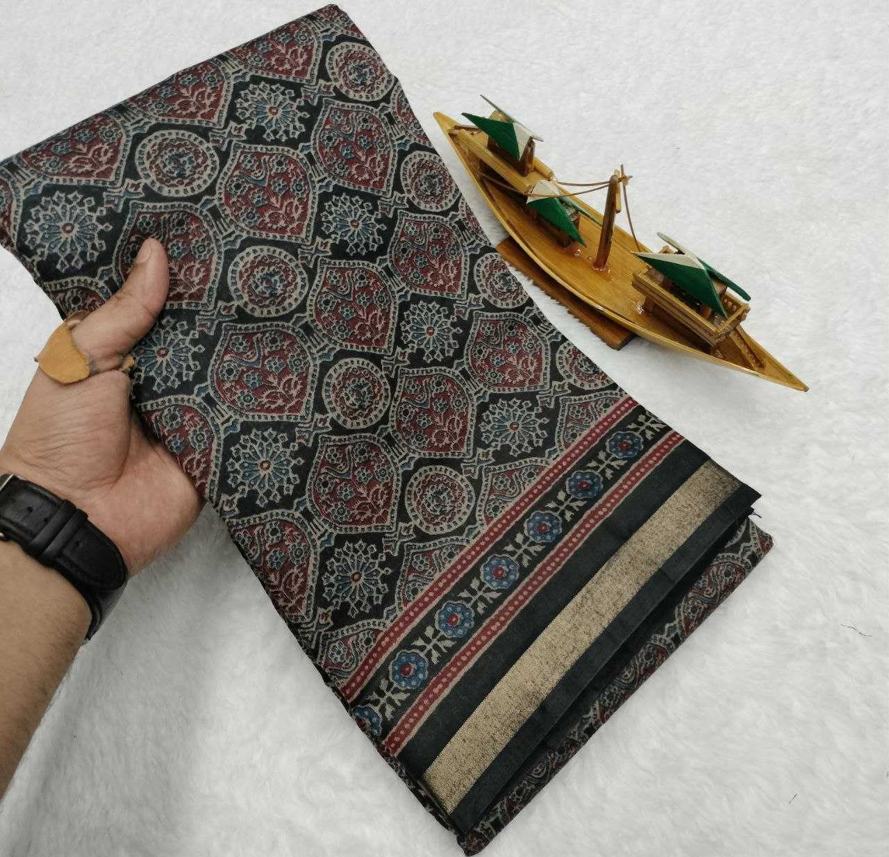 Ynf Cotton KESH525 COTTON AJRAKH Vol-2 Sarees Wholesale Fancy Sarees Ladies Sarees Zari Border Sarees Manufacturer