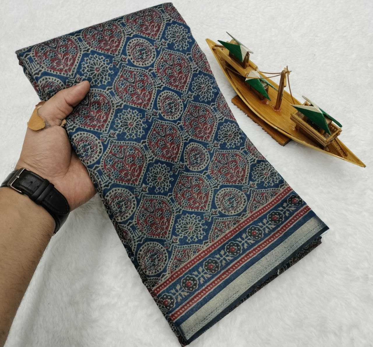 Ynf Cotton KESH525 COTTON AJRAKH Vol-2 Sarees Wholesale Fancy Sarees Ladies Sarees Zari Border Sarees Manufacturer
