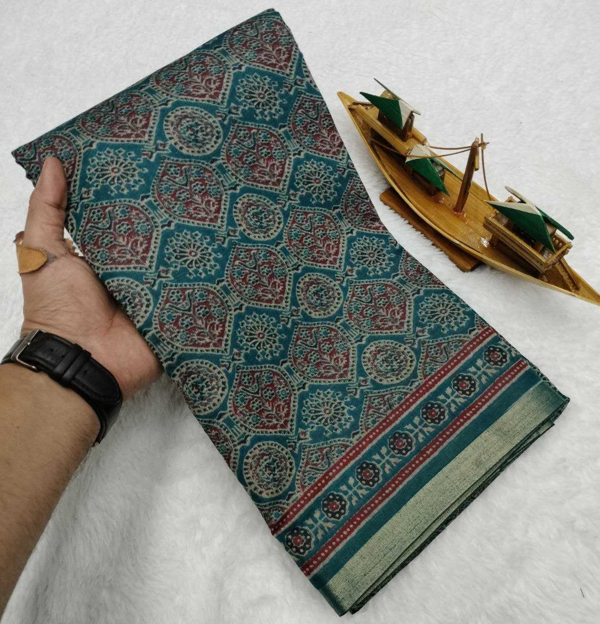 Ynf Cotton KESH525 COTTON AJRAKH Vol-2 Sarees Wholesale Fancy Sarees Ladies Sarees Zari Border Sarees Manufacturer