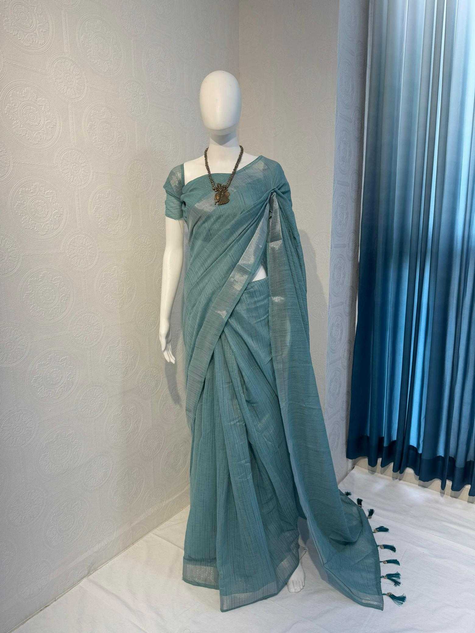Ynf Cotton RIN118 BORDER Sarees Wholesale Designer Sarees Cotton Linen Sarees Zari Border Sarees Manufacturer