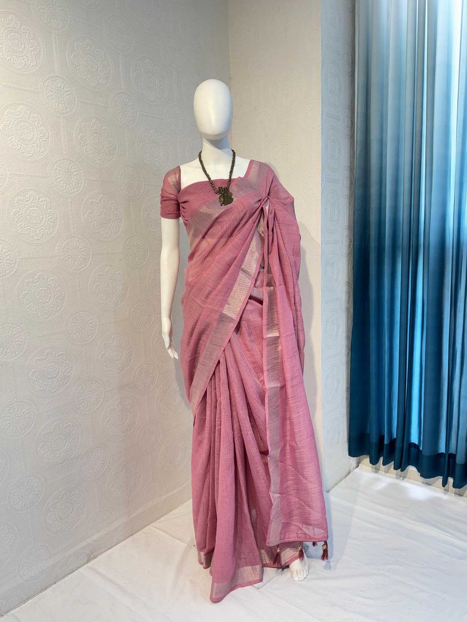 Ynf Cotton RIN118 BORDER Sarees Wholesale Designer Sarees Cotton Linen Sarees Zari Border Sarees Manufacturer