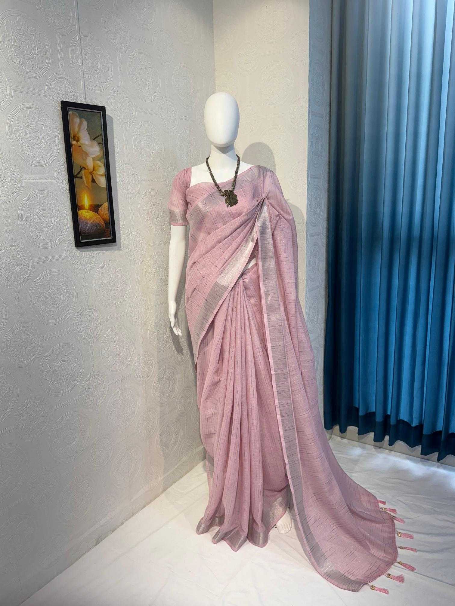 Ynf Cotton RIN118 HEER Sarees Wholesale Designer Sarees Cotton Linen Sarees Zari Border Sarees Manufacturer