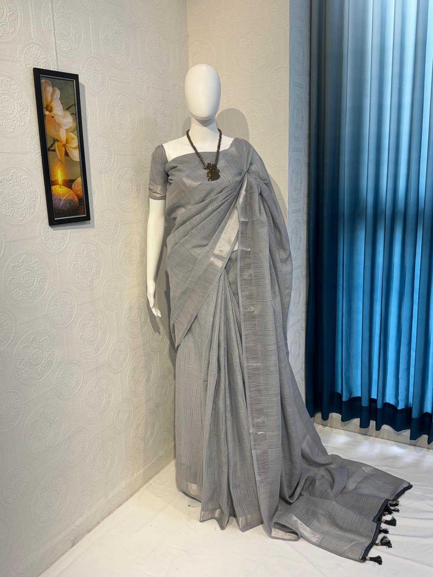 Ynf Cotton RIN118 HEER Sarees Wholesale Designer Sarees Cotton Linen Sarees Zari Border Sarees Manufacturer