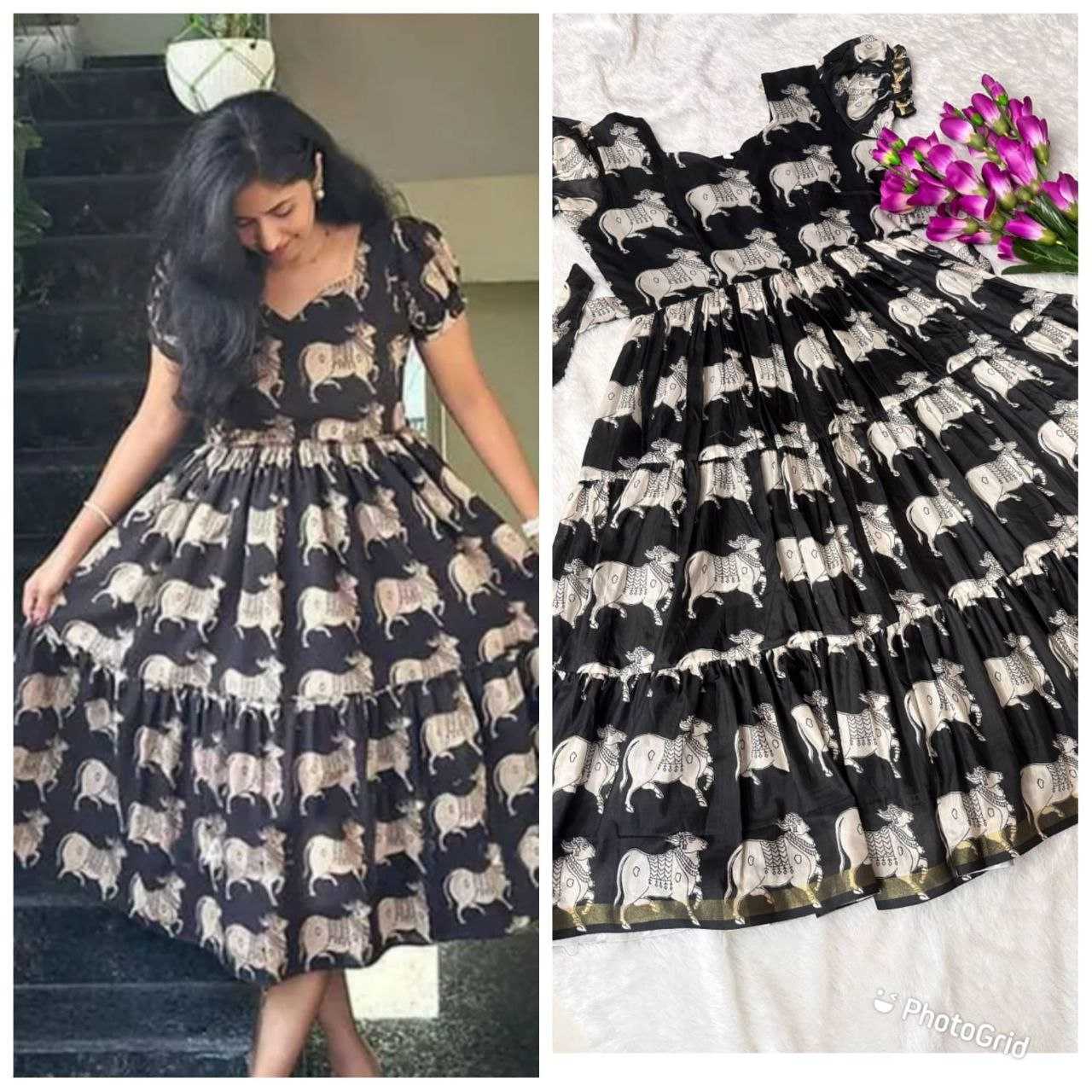 Ynf Cotton RIN161 youth Gowns Wholesale Printed Gowns Fancy Gowns Party Gowns Manufacturer