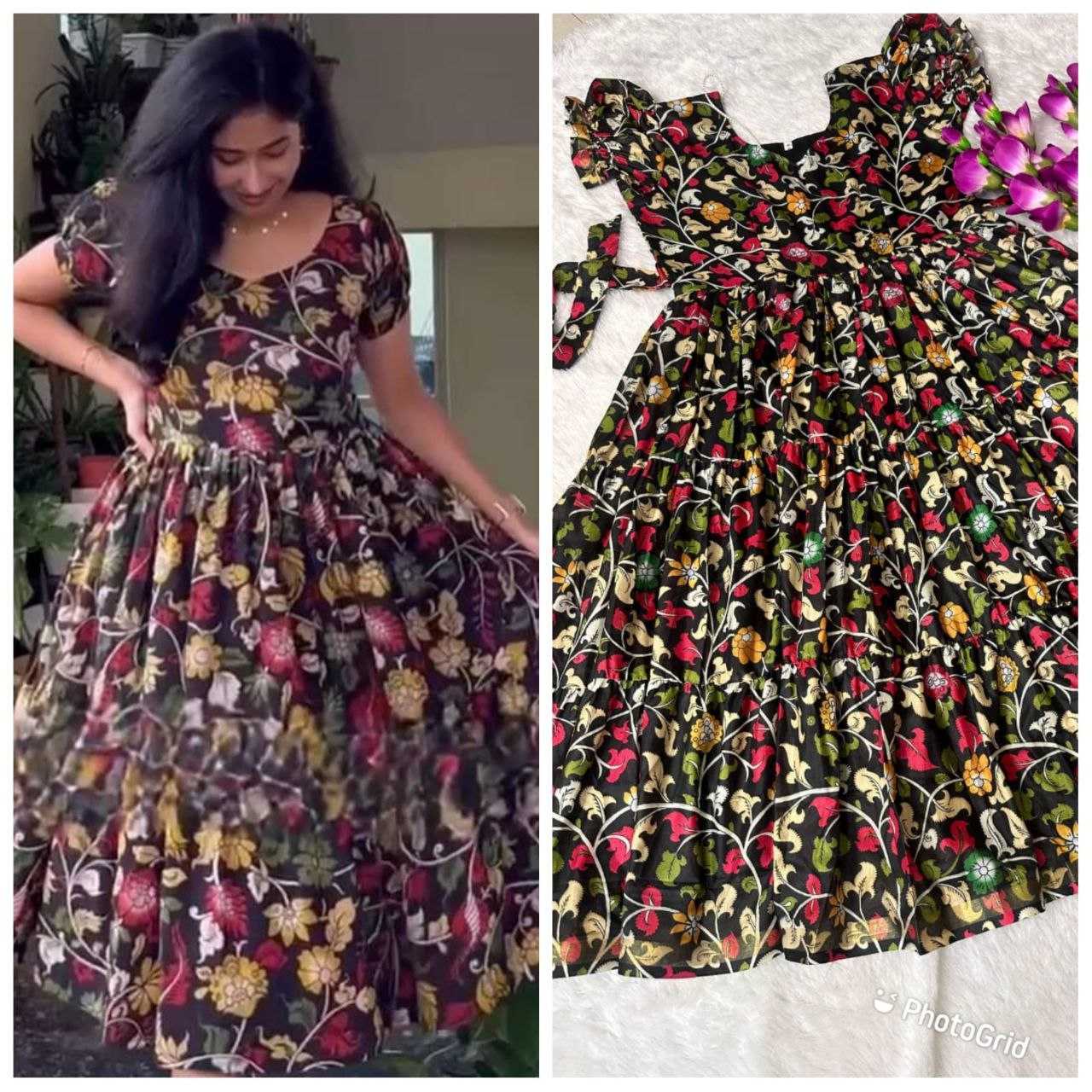 Ynf Cotton RIN161 youth Gowns Wholesale Printed Gowns Fancy Gowns Party Gowns Manufacturer