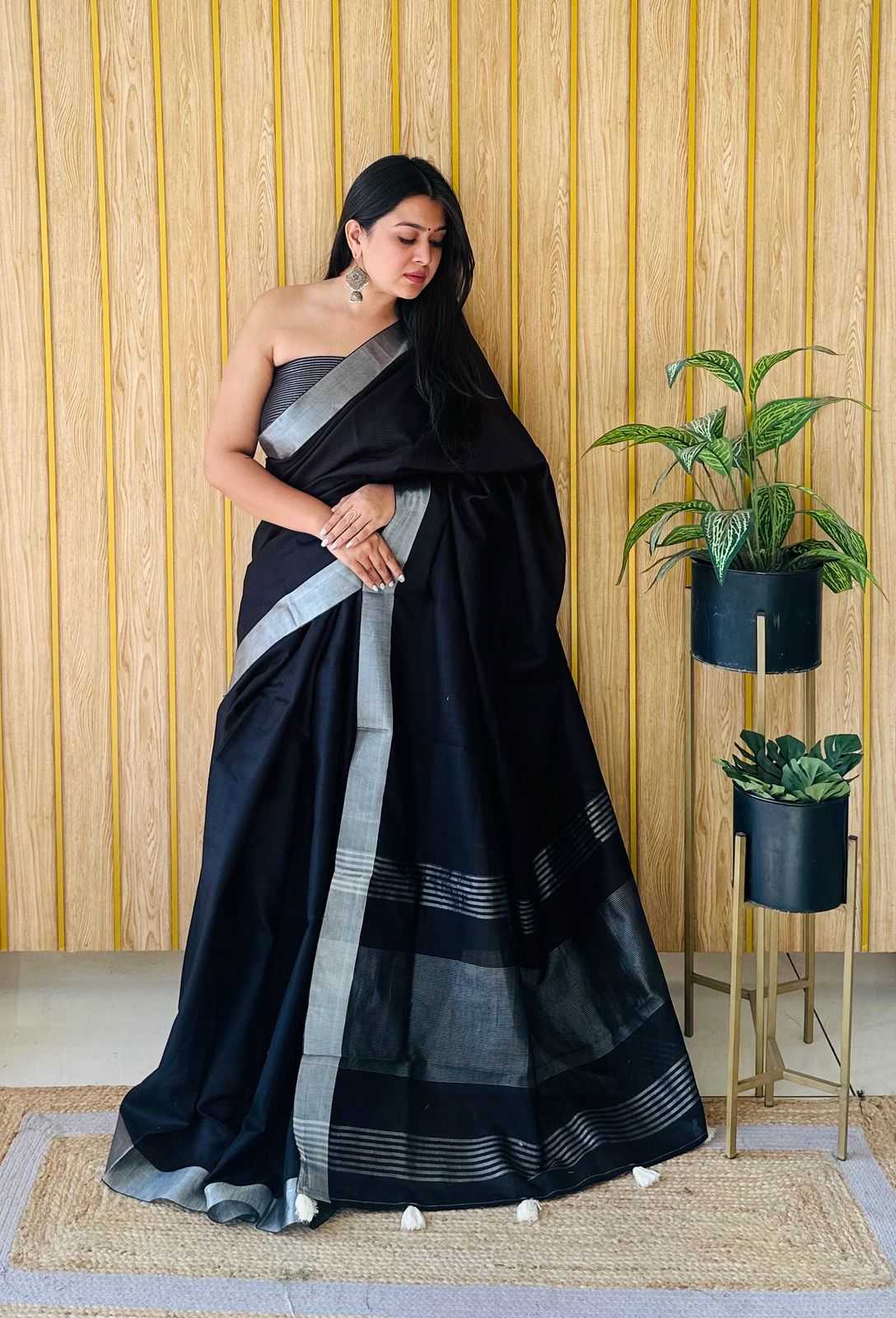 Ynf Cotton RIN183 AMANAT Sarees Wholesale Designer Sarees Cotton Linen Sarees Zari Border Sarees Manufacturer