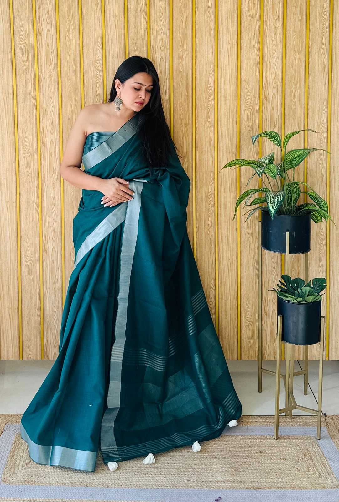 Ynf Cotton RIN183 AMANAT Sarees Wholesale Designer Sarees Cotton Linen Sarees Zari Border Sarees Manufacturer