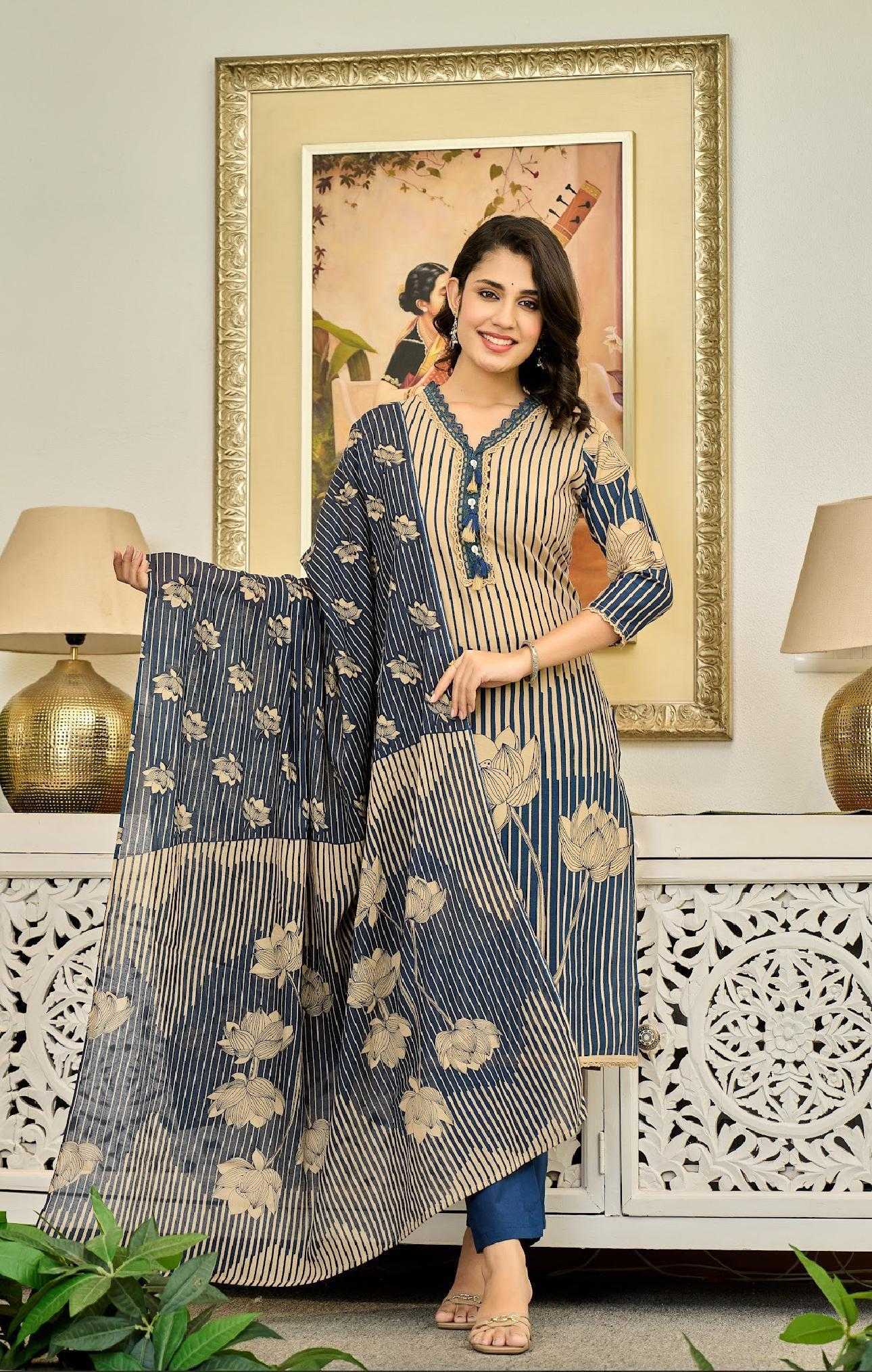 Ynf Cotton RIN190 MAIRA Setwise Collections Wholesale Dresses & Suits Catalogs Manufacturer