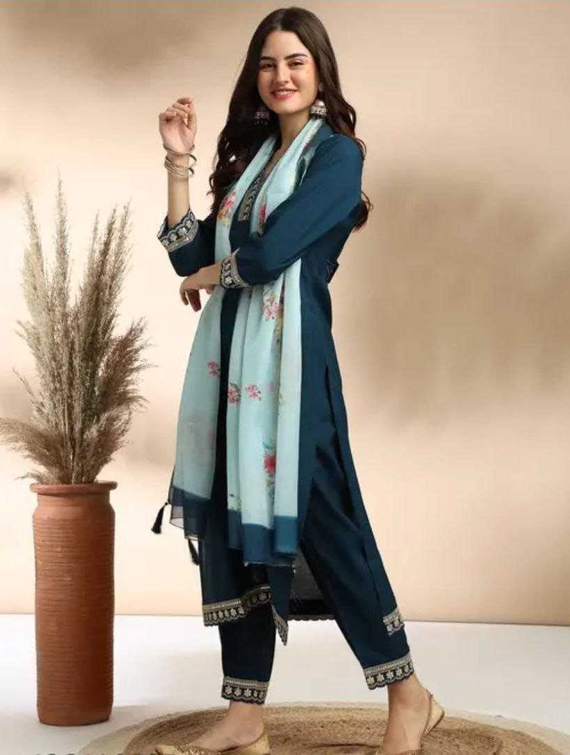 Ynf Cotton RIN193 FIRST Suits & Dresses Wholesale Ladies Suits Embroidery Suits Cotton Suits Manufacturer