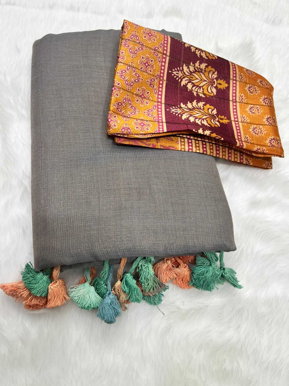 Ynf Cotton RIN203 COOL LINEN Sarees Wholesale Printed Sarees Cotton Linen Sarees Linen Sarees Manufacturer