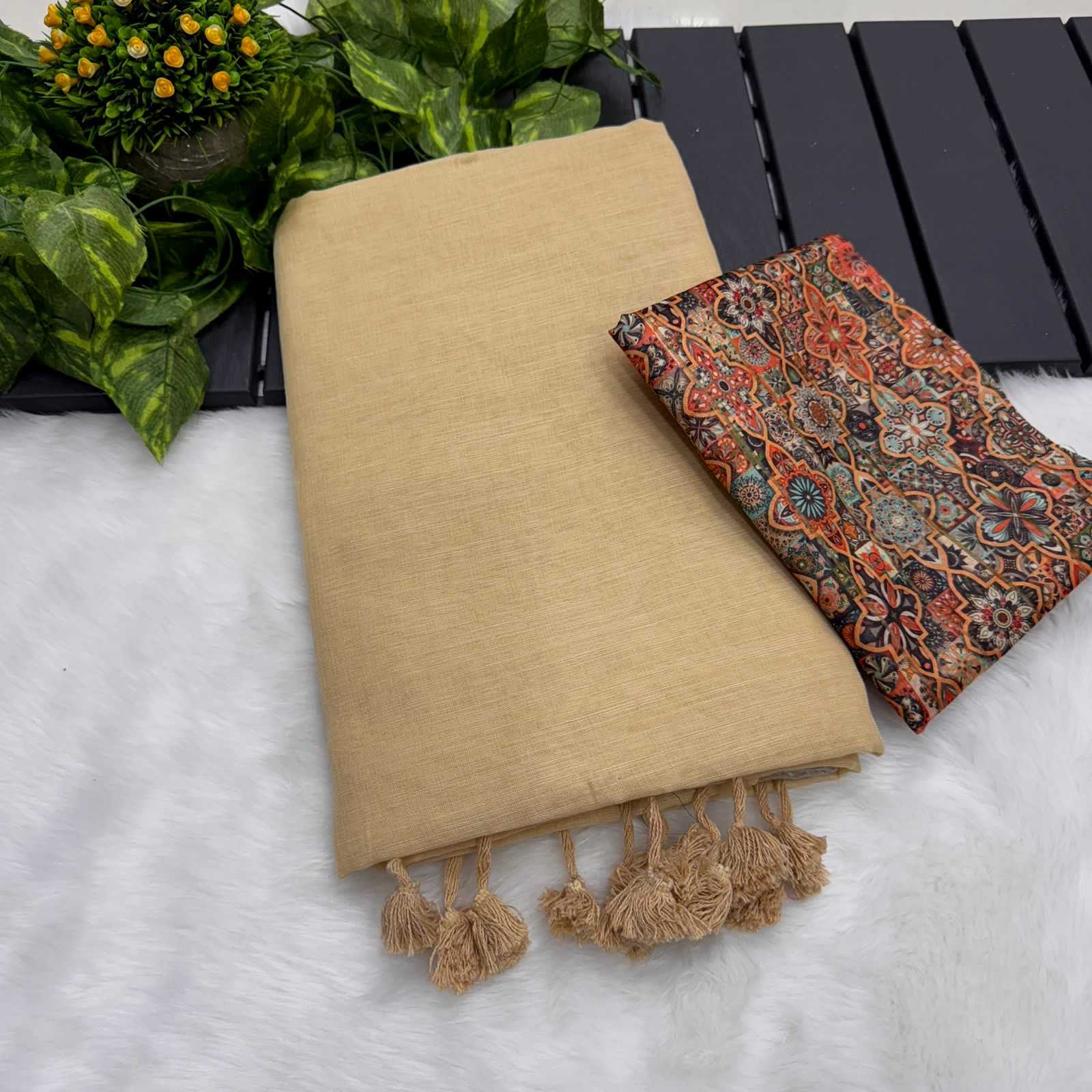 Ynf Cotton RIN203 OFF Sarees Wholesale Cotton Linen Sarees Ladies Sarees Casual Sarees Manufacturer