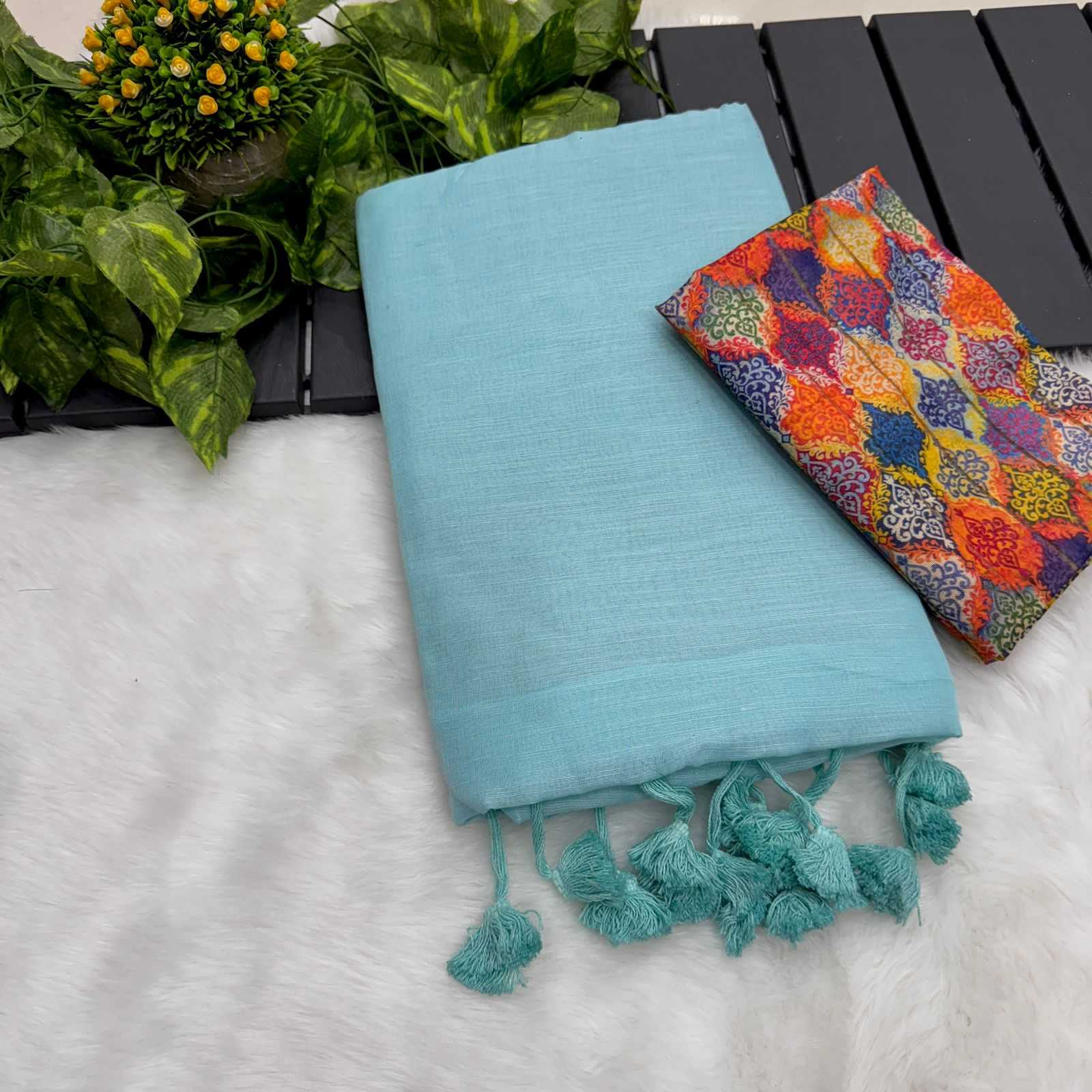 Ynf Cotton RIN203 OFF Sarees Wholesale Cotton Linen Sarees Ladies Sarees Casual Sarees Manufacturer