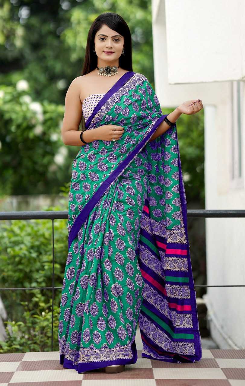 Ynf Cotton RIN229 93-10 Sarees Wholesale Printed Cotton Saree Cotton Sarees Mulmul Cotton Sarees Manufacturer