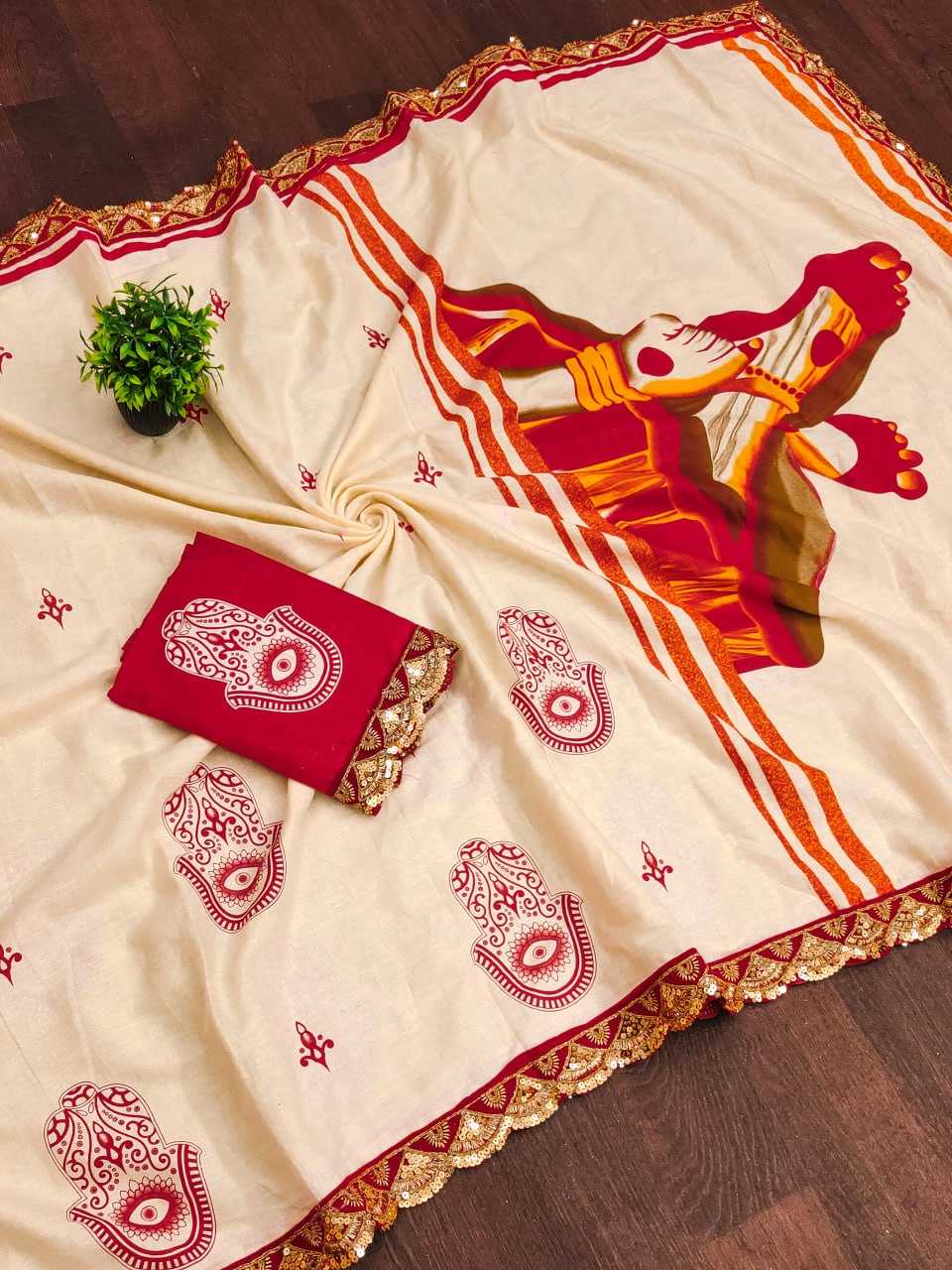 Ynf Cotton RIN229 DURGA Festive Collections Wholesale Durga Pooja Sarees Manufacturer