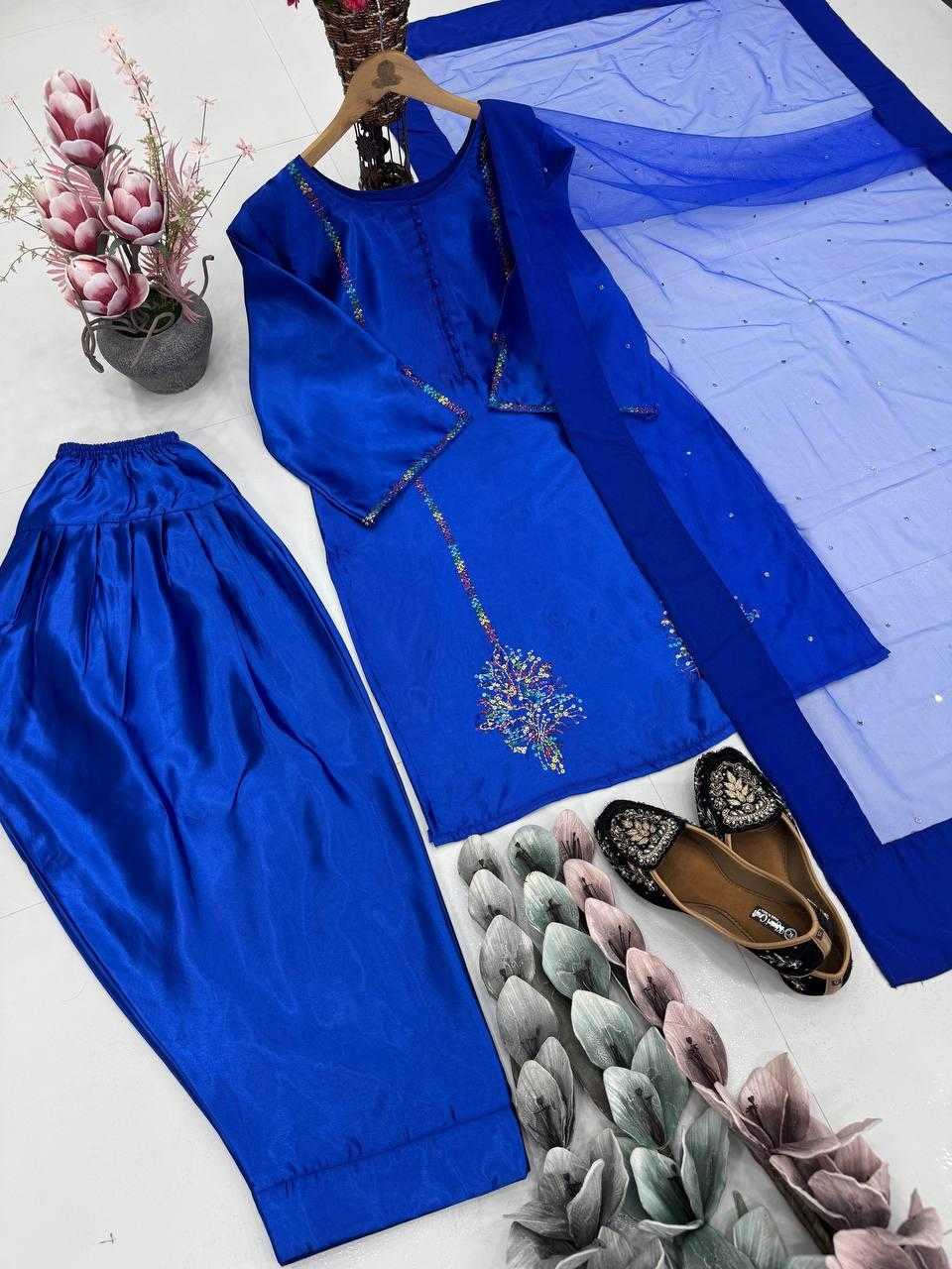 Ynf Crepe KESH512 1689 Suits & Dresses Wholesale Ladies Suits Embroidery Suits Palazzo Suit Manufacturer
