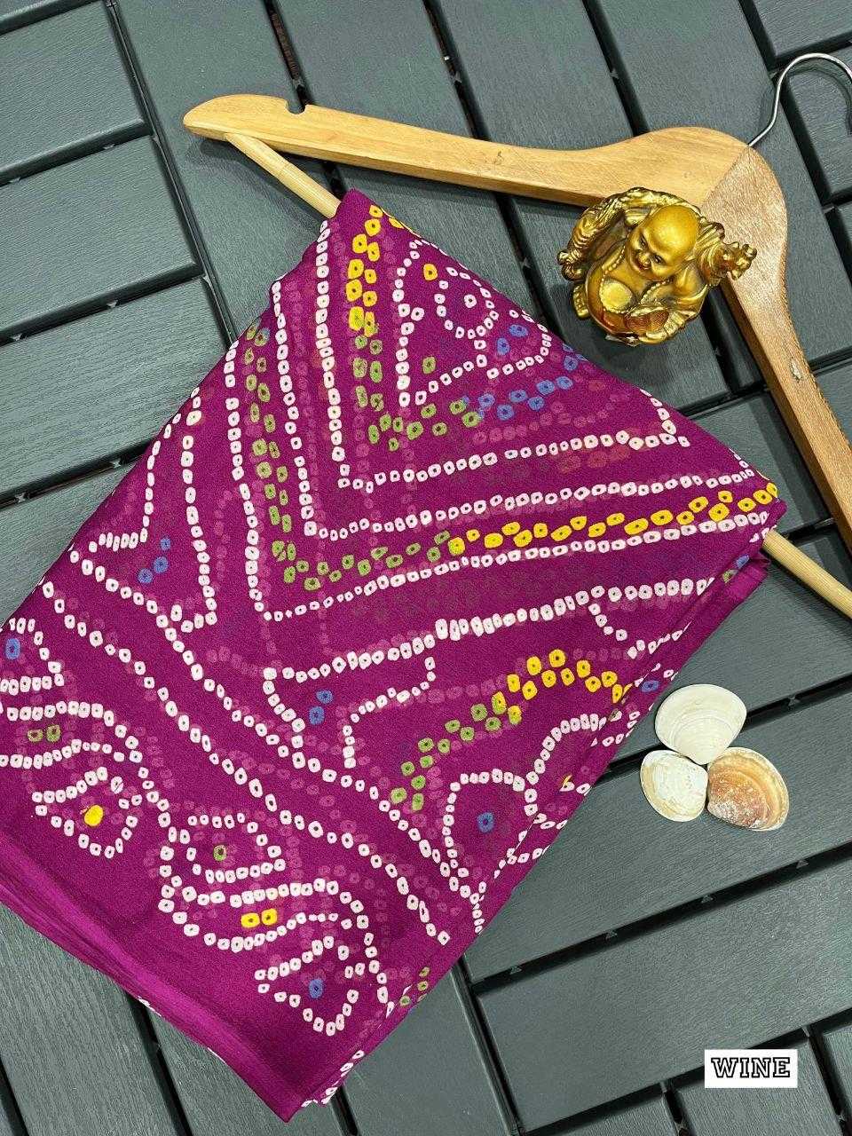 Ynf Crepe KESH524 MASTANI BANDHANI Sarees Wholesale Printed Sarees Bandhani Sarees Casual Sarees Manufacturer