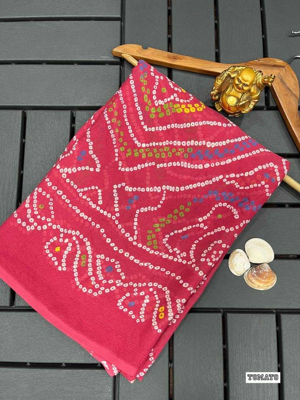 Ynf Crepe KESH524 MASTANI BANDHANI Sarees Wholesale Printed Sarees Bandhani Sarees Casual Sarees Manufacturer