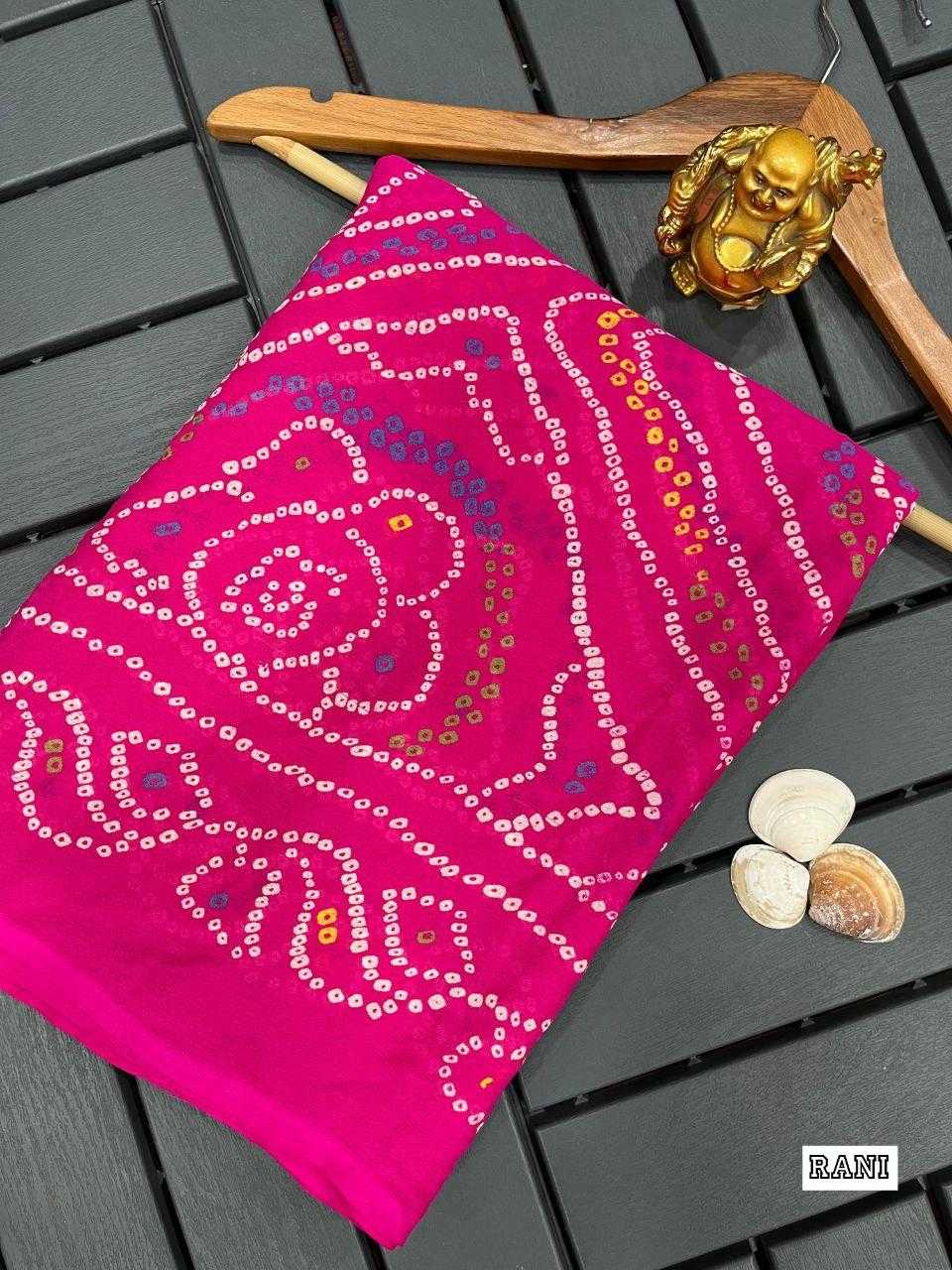 Ynf Crepe KESH524 MASTANI BANDHANI Sarees Wholesale Printed Sarees Bandhani Sarees Casual Sarees Manufacturer