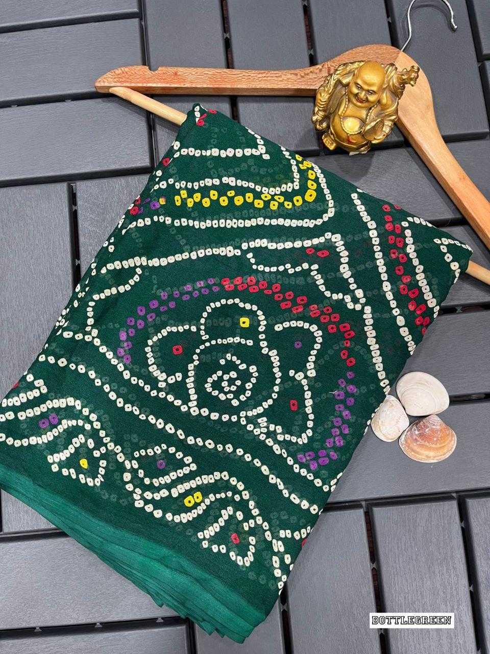 Ynf Crepe KESH524 MASTANI BANDHANI Sarees Wholesale Printed Sarees Bandhani Sarees Casual Sarees Manufacturer