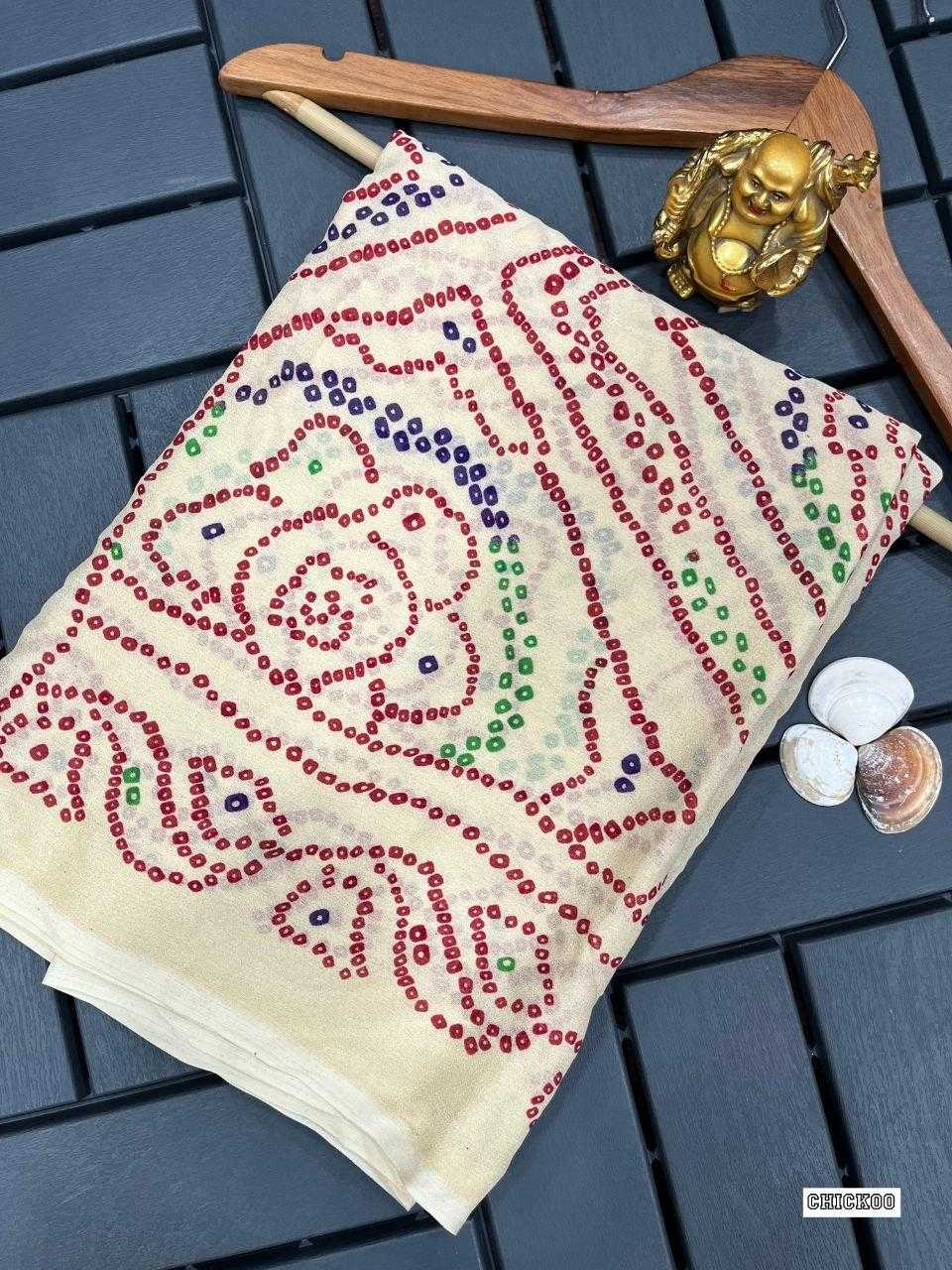 Ynf Crepe KESH524 MASTANI BANDHANI Sarees Wholesale Printed Sarees Bandhani Sarees Casual Sarees Manufacturer