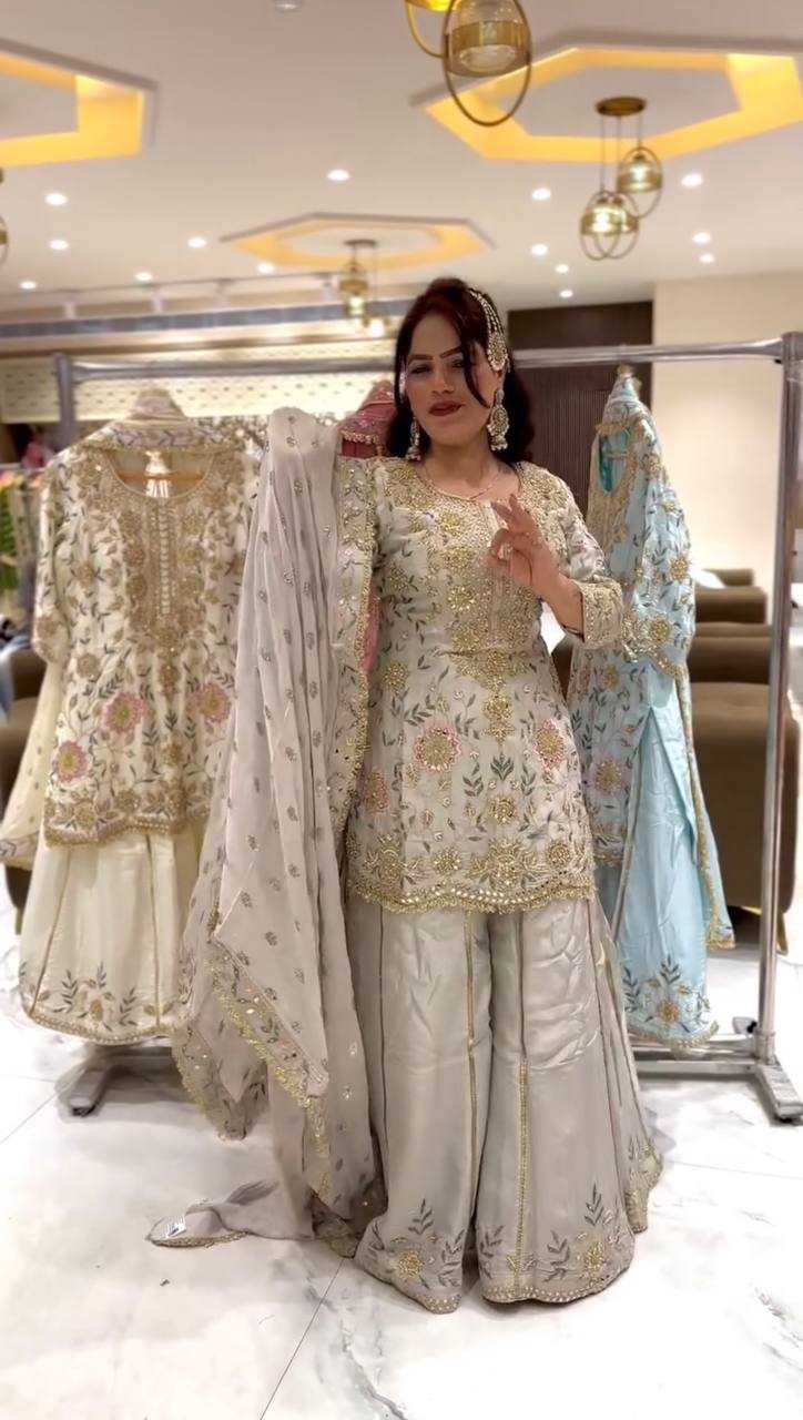 Ynf Crepe Silk KESH159 1354 Suits & Dresses Wholesale Ladies Suits Sharara Salwar Suits Embroidery Suits Party Wear Dresses Manufacturer