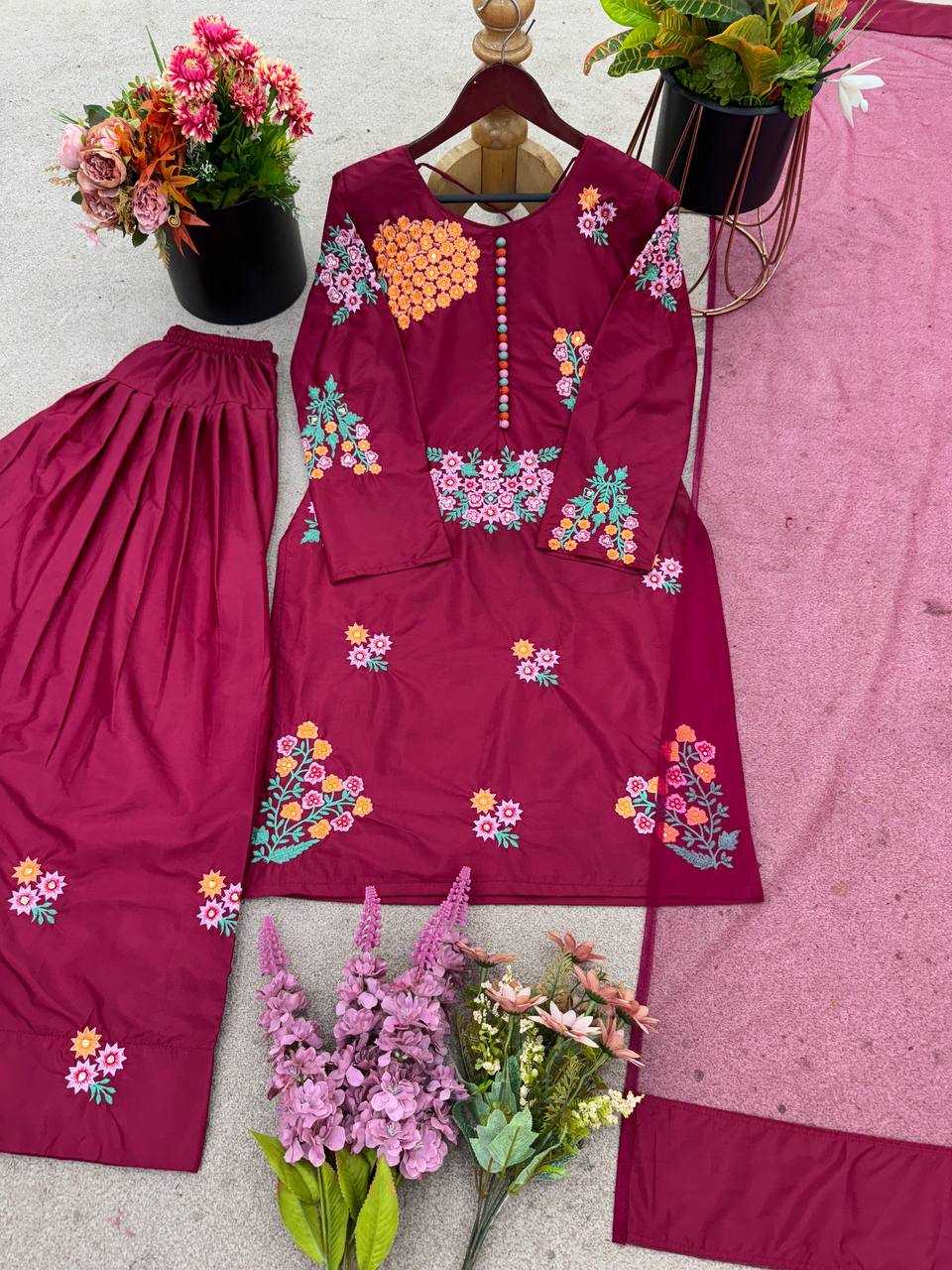 Ynf Crepe Silk KESH499 004 Suits & Dresses Wholesale Palazzo Suit Georgette Suit Party wear suits Manufacturer