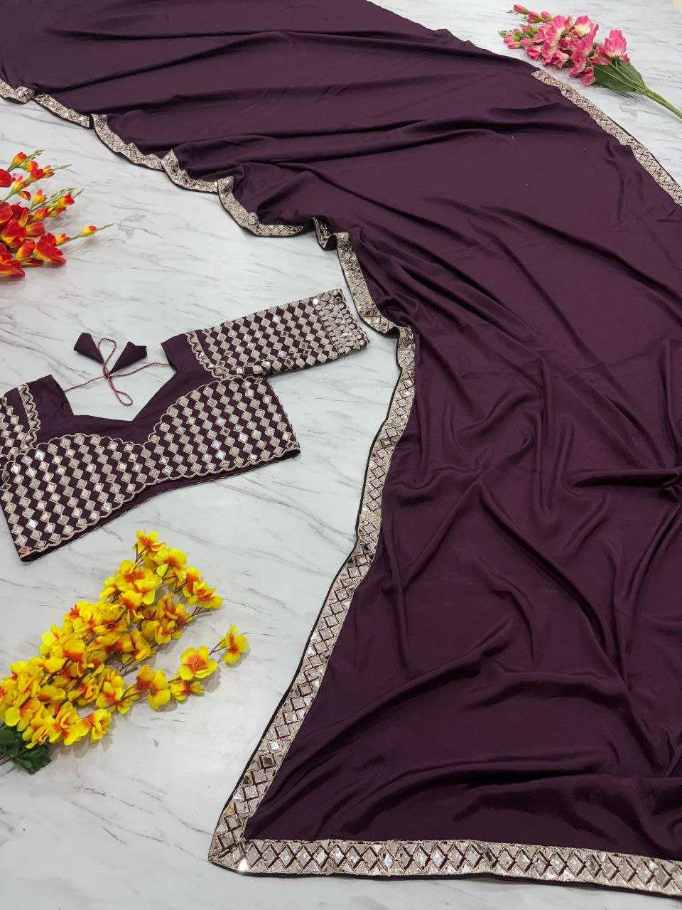 Ynf Crepe KESH508 71 Sarees Wholesale Designer Sarees Fancy Sarees Mirror Work Saree Manufacturer