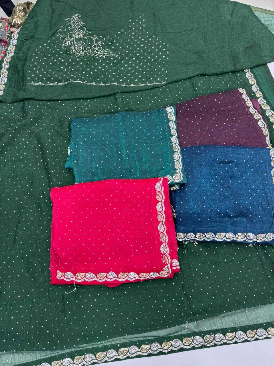 Ynf Crunchi KESH114 6342 Sarees Wholesale Designer Sarees Ladies Sarees Stone Work Saree Manufacturer