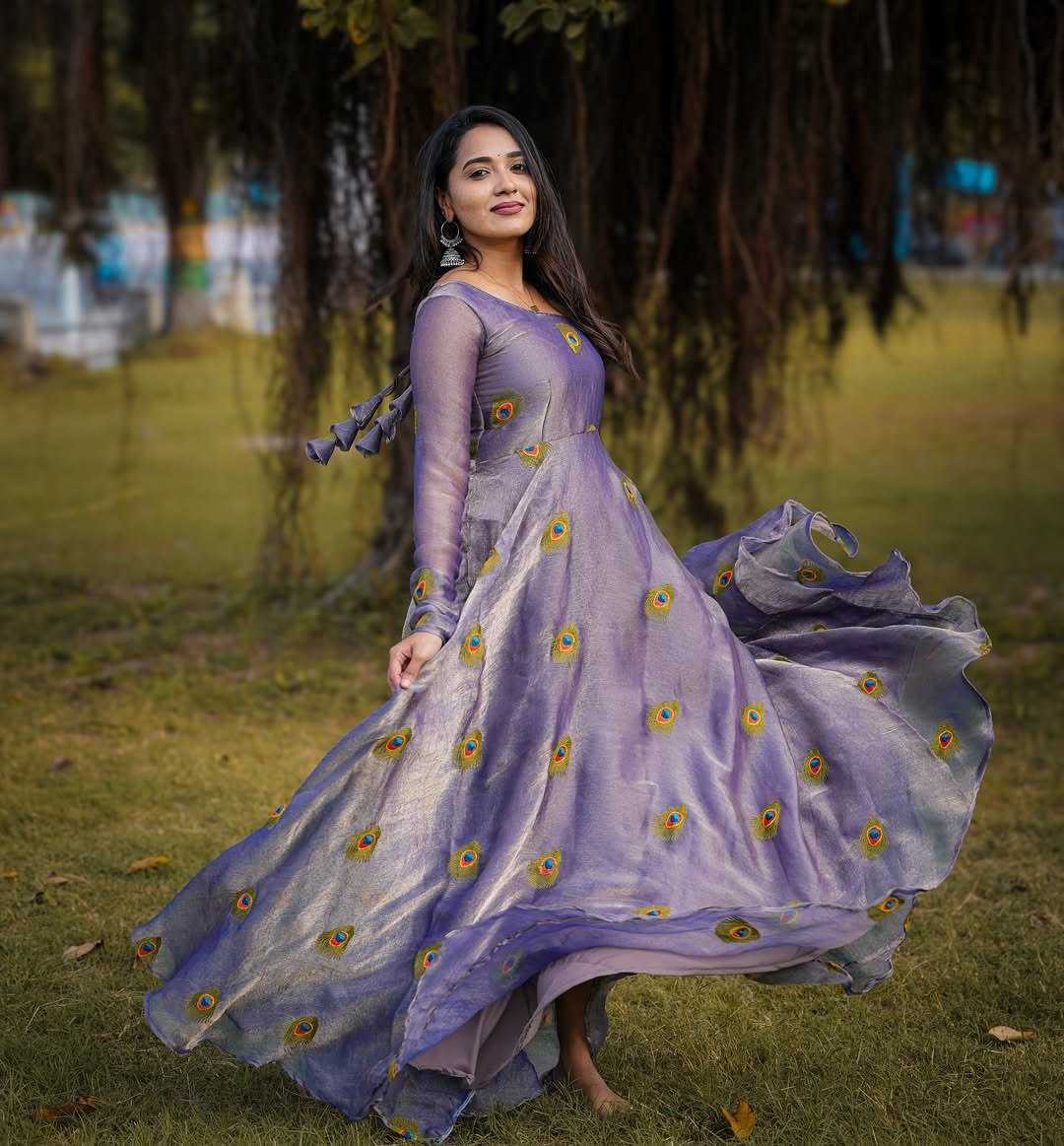 Ynf Crunchi KESH538 1203 Gowns Wholesale Printed Gowns Anarkali Gown Long Gowns Manufacturer