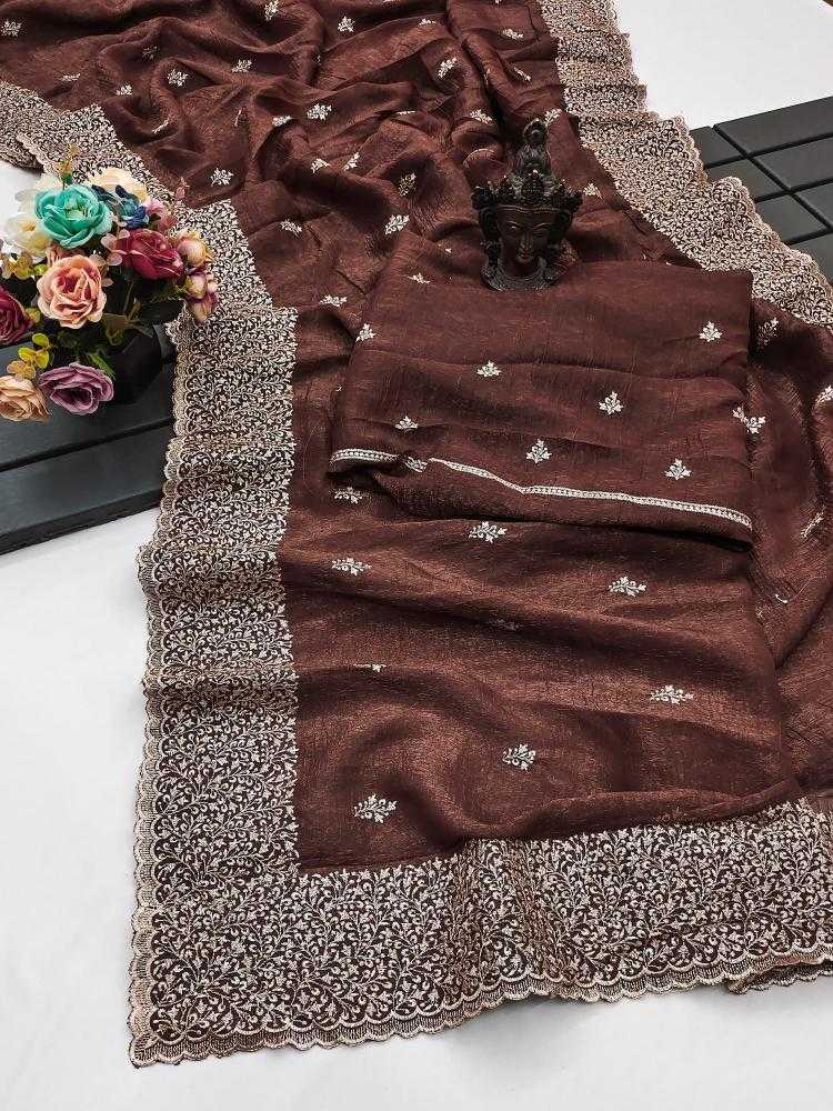 Ynf Crunchi RIN118 HOLA Sarees Wholesale Designer Sarees Embroidered Sarees Cutwork Saree Manufacturer