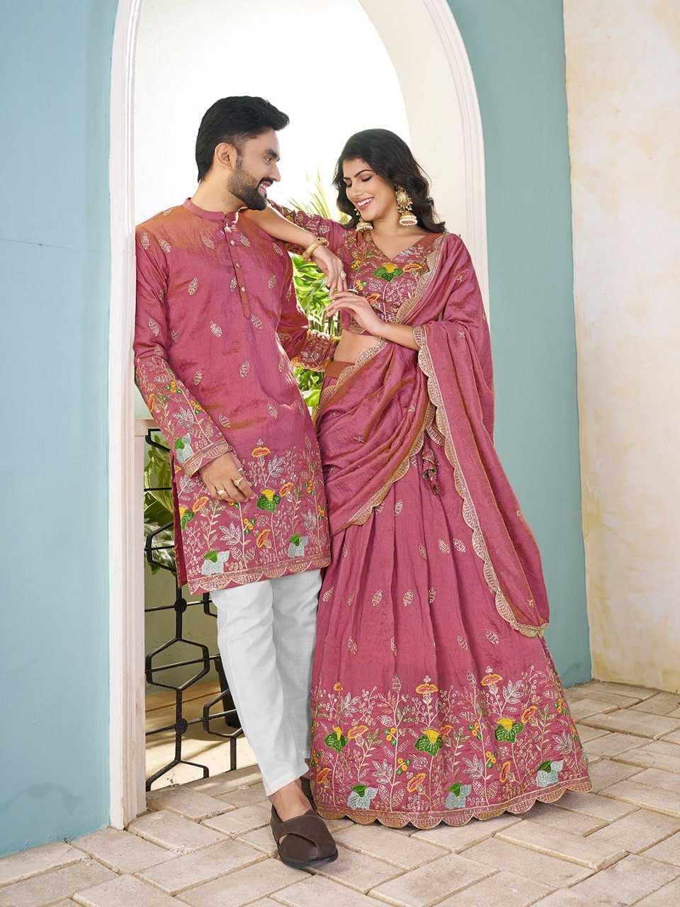 Ynf Crunchi RIN131 05 Couple Wear Wholesale Couple Matching Ethnic Outfits Manufacturer