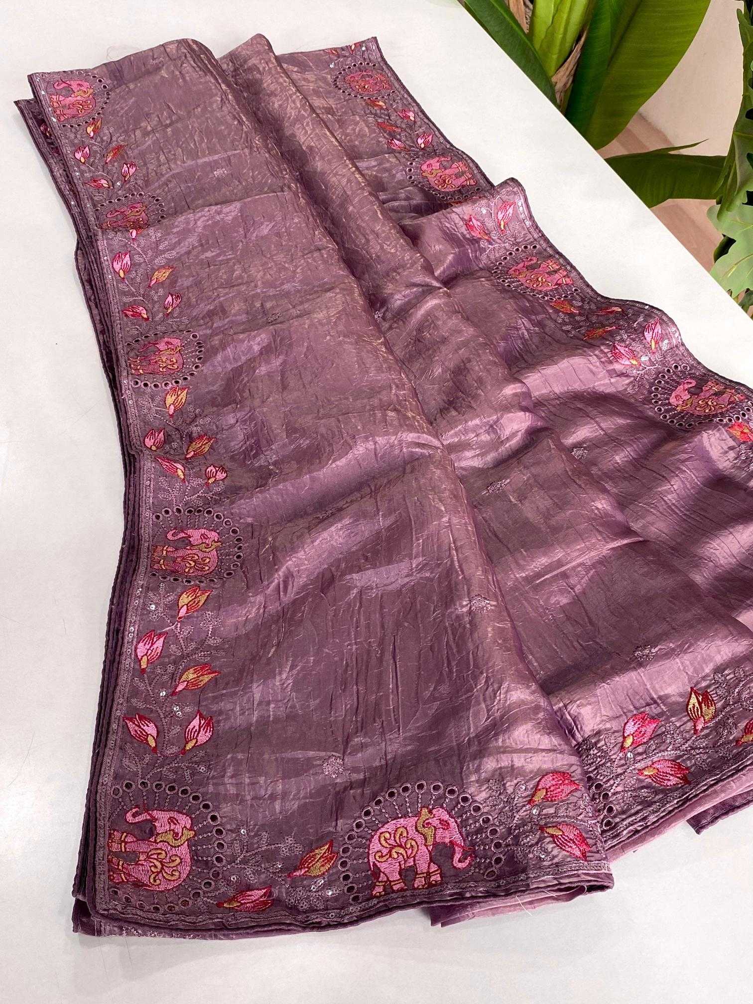 Ynf Crush Silk KESH249 Charvi Silk Sarees Wholesale Designer Silk Sarees Silk Sarees For Weddings Embroidered Silk Sarees Manufacturer