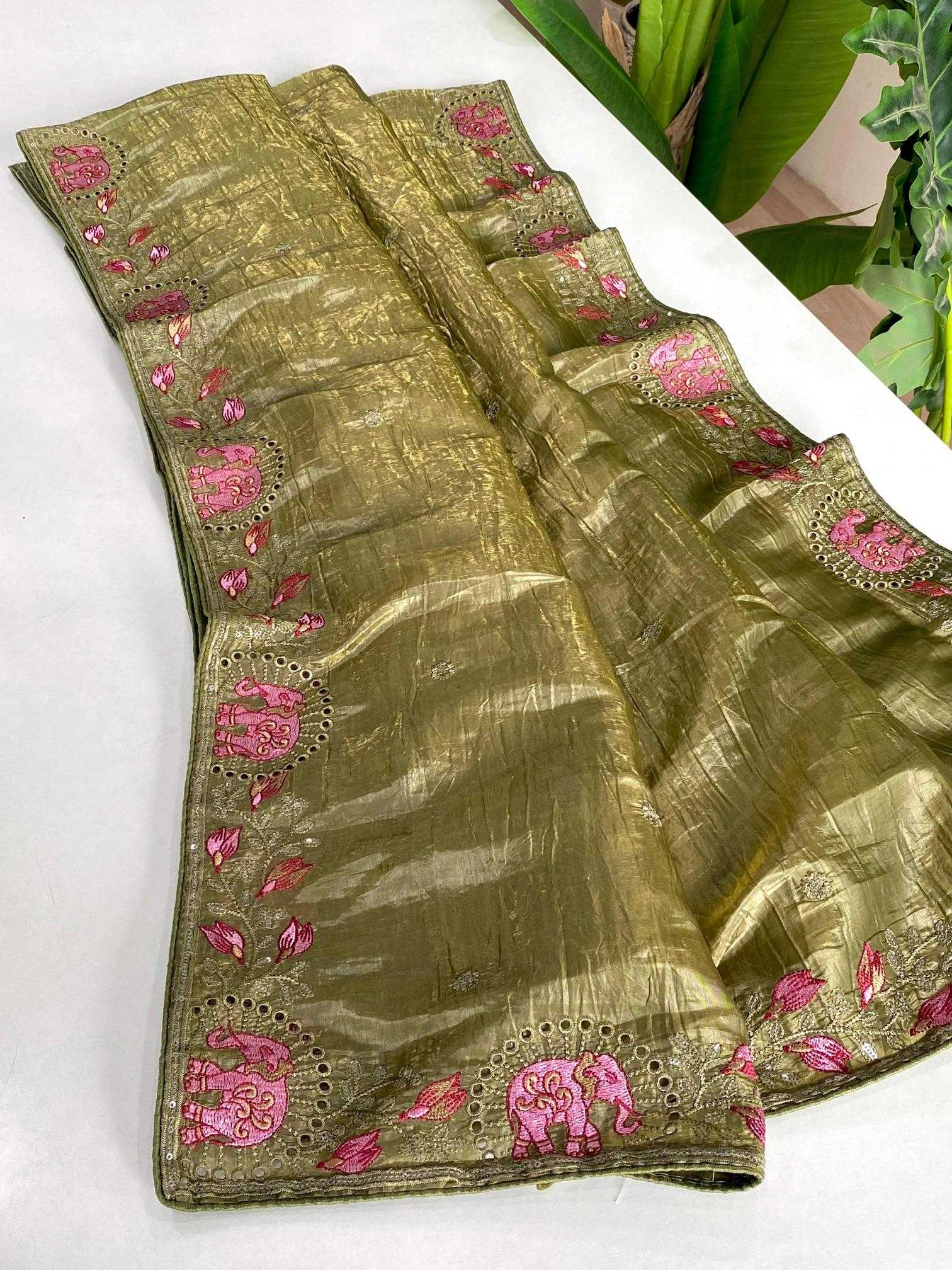 Ynf Crush Silk KESH249 Charvi Silk Sarees Wholesale Designer Silk Sarees Silk Sarees For Weddings Embroidered Silk Sarees Manufacturer