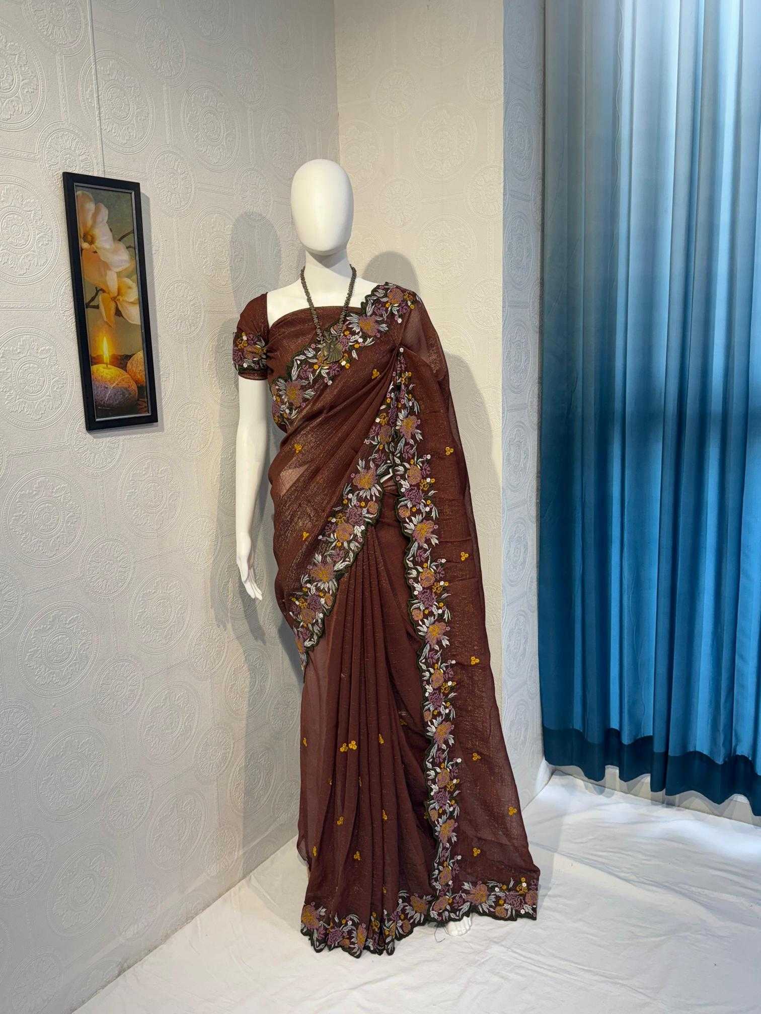 Ynf Crush Silk RIN118 SANIA Silk Sarees Wholesale Party Wear Silk Sarees Designer Silk Sarees Embroidered Silk Sarees Manufacturer