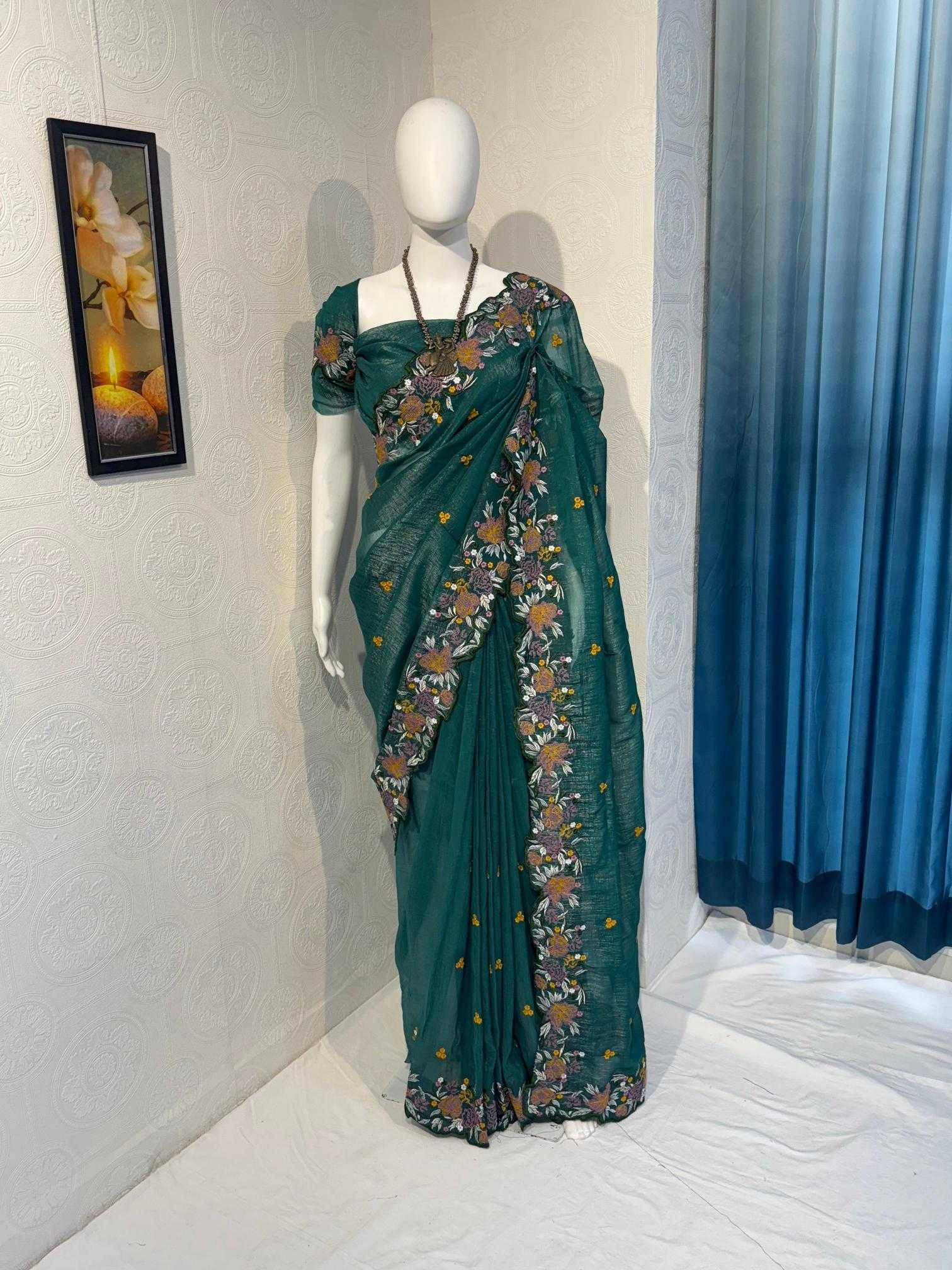 Ynf Crush Silk RIN118 SANIA Silk Sarees Wholesale Party Wear Silk Sarees Designer Silk Sarees Embroidered Silk Sarees Manufacturer