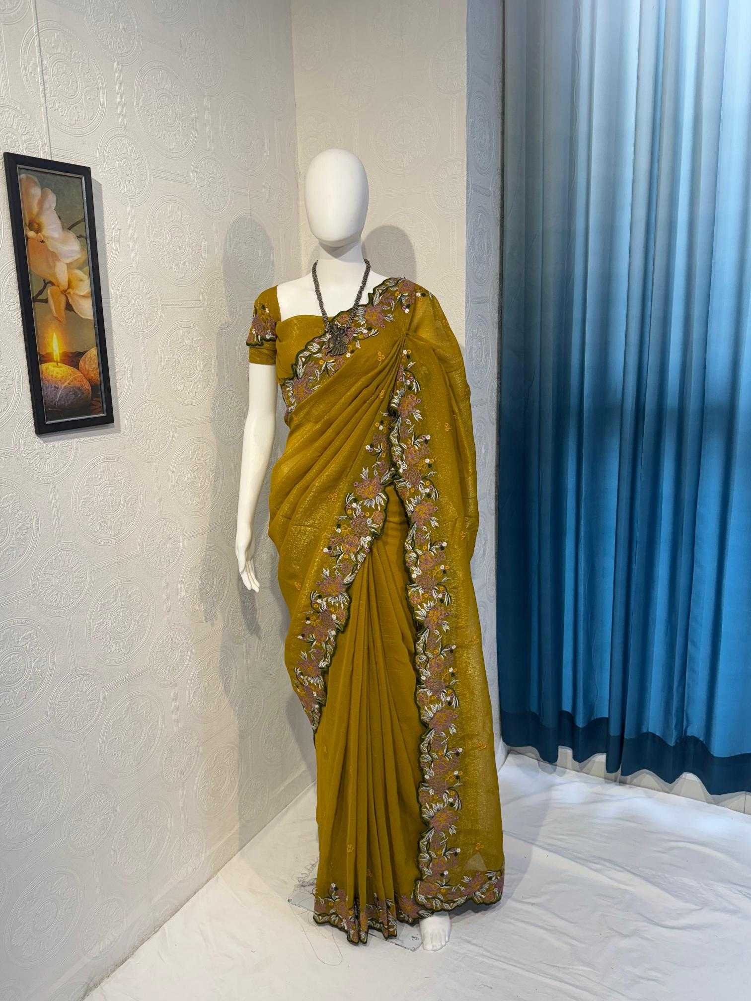 Ynf Crush Silk RIN118 SANIA Silk Sarees Wholesale Party Wear Silk Sarees Designer Silk Sarees Embroidered Silk Sarees Manufacturer