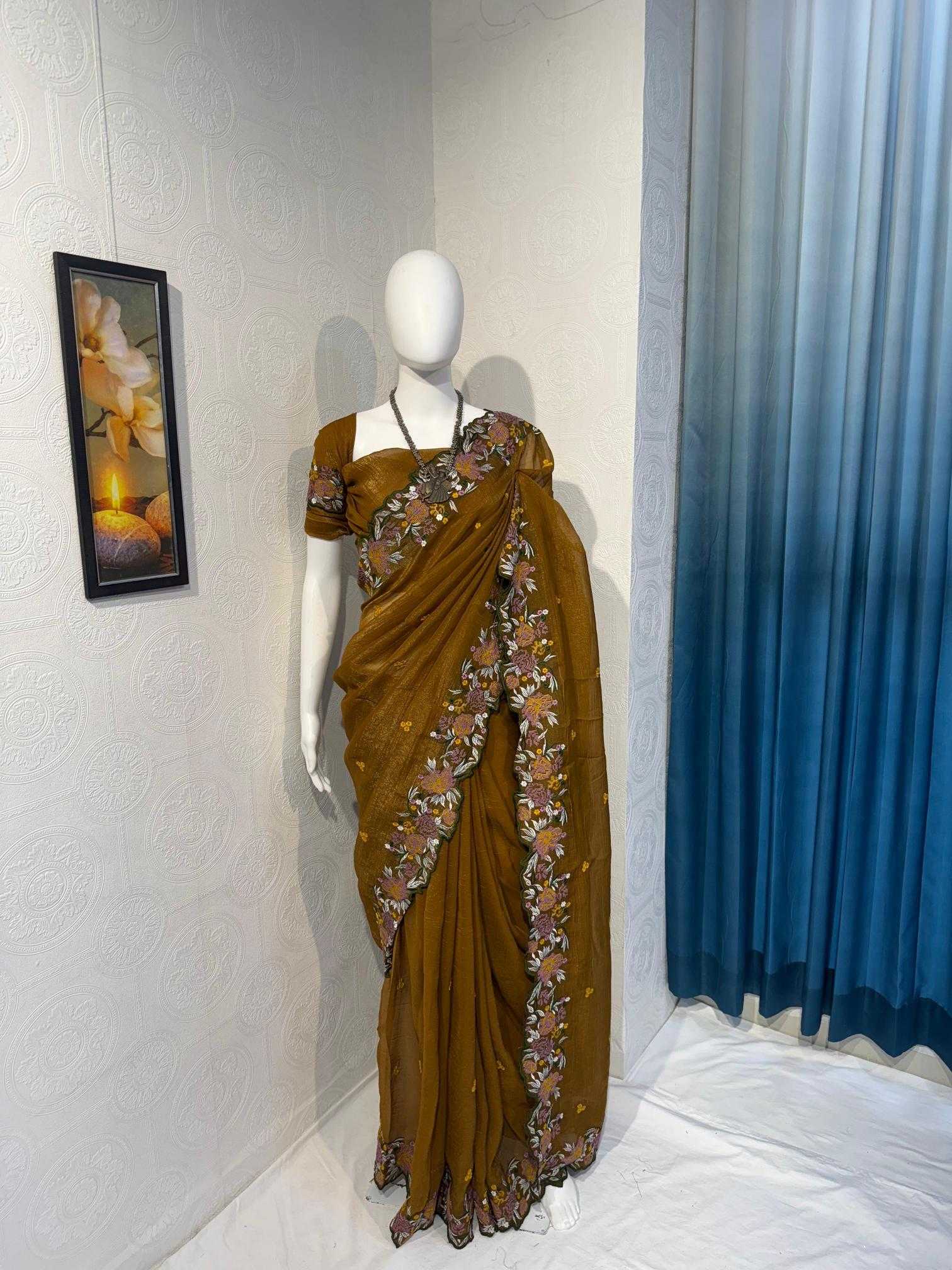 Ynf Crush Silk RIN118 SANIA Silk Sarees Wholesale Party Wear Silk Sarees Designer Silk Sarees Embroidered Silk Sarees Manufacturer