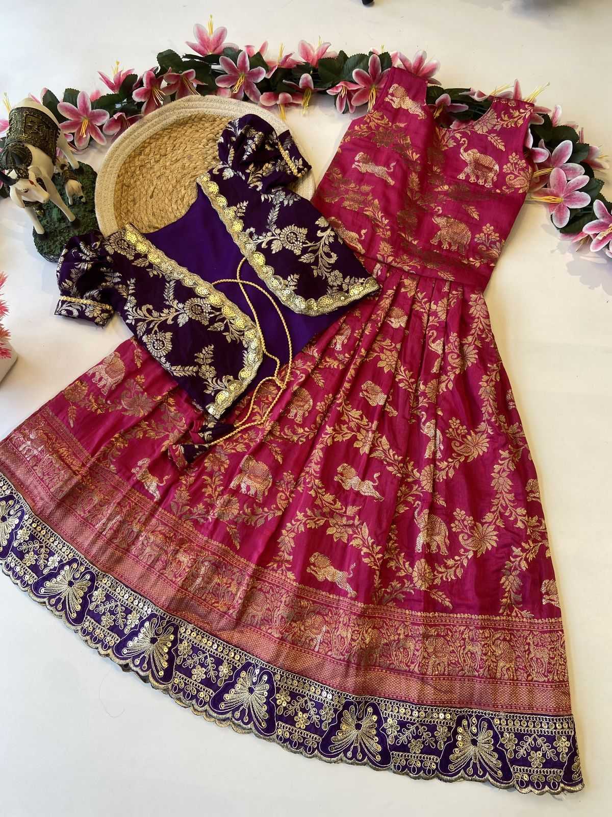Ynf Dola Silk KESH493 COAT Kids Wear Wholesale Kids Gown Kids Ethnic Gowns Manufacturer