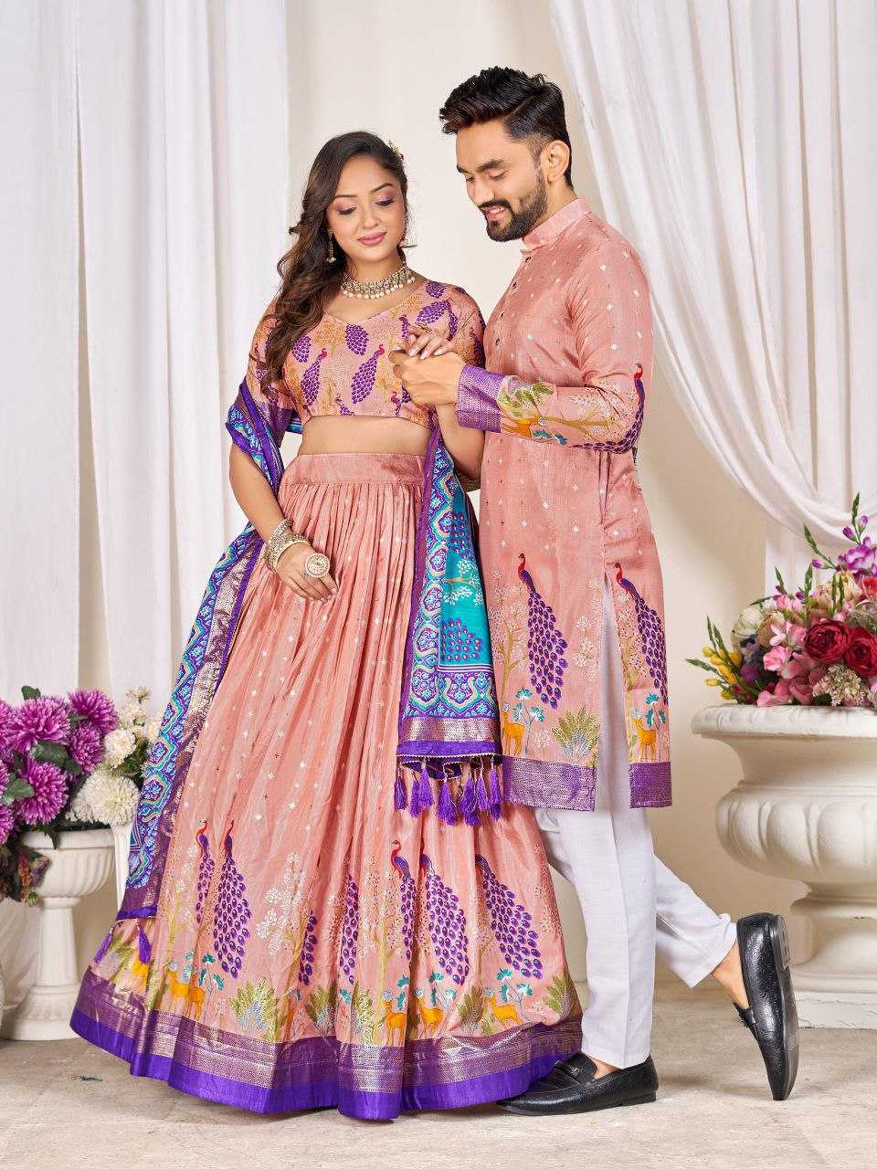 Ynf Dola Silk KESH511 LOVE BIRDS Couple Wear Wholesale Festive Matching Couple Dresses Party Wear Couple Ethnic Collection Designer Ethnic Outfits for Couples Manufacturer